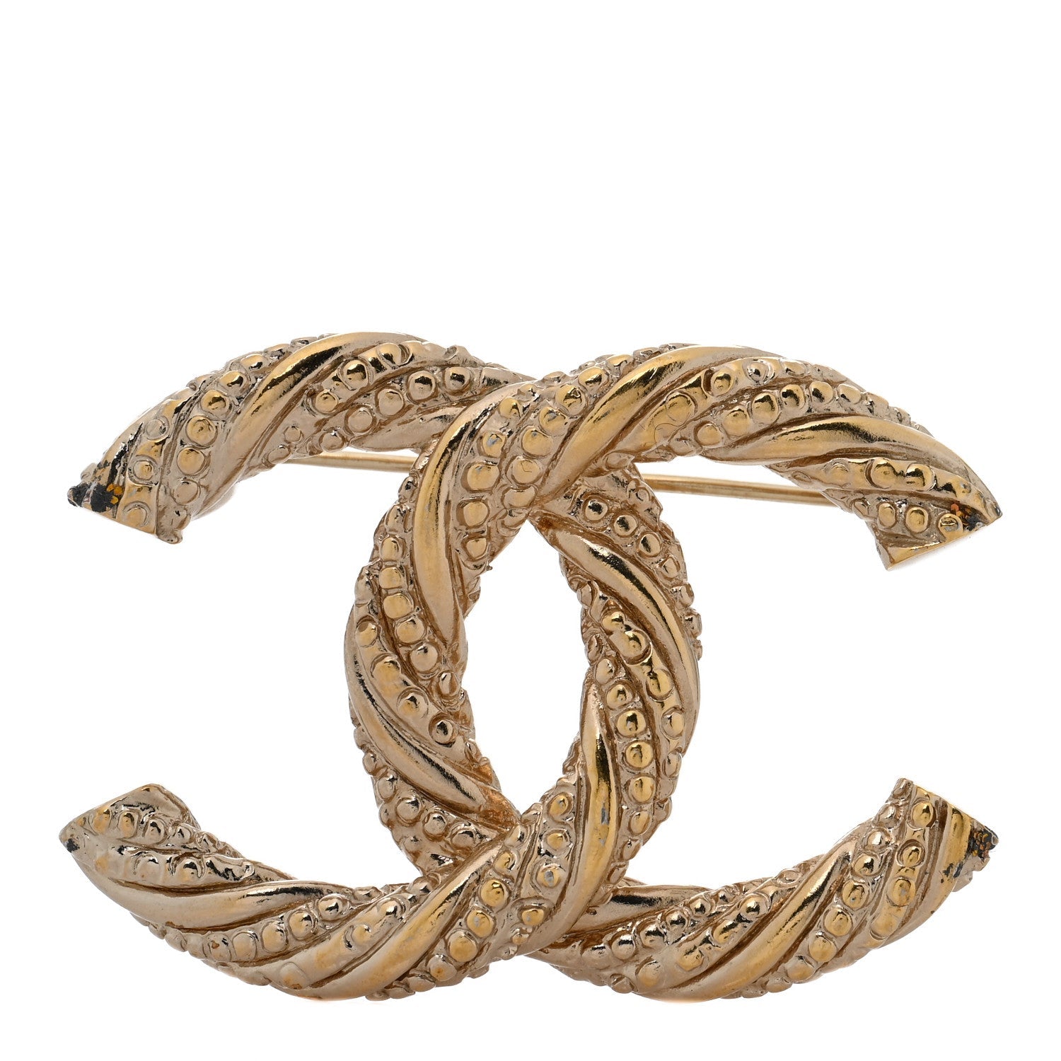 Twisted CC Brooch Light Gold