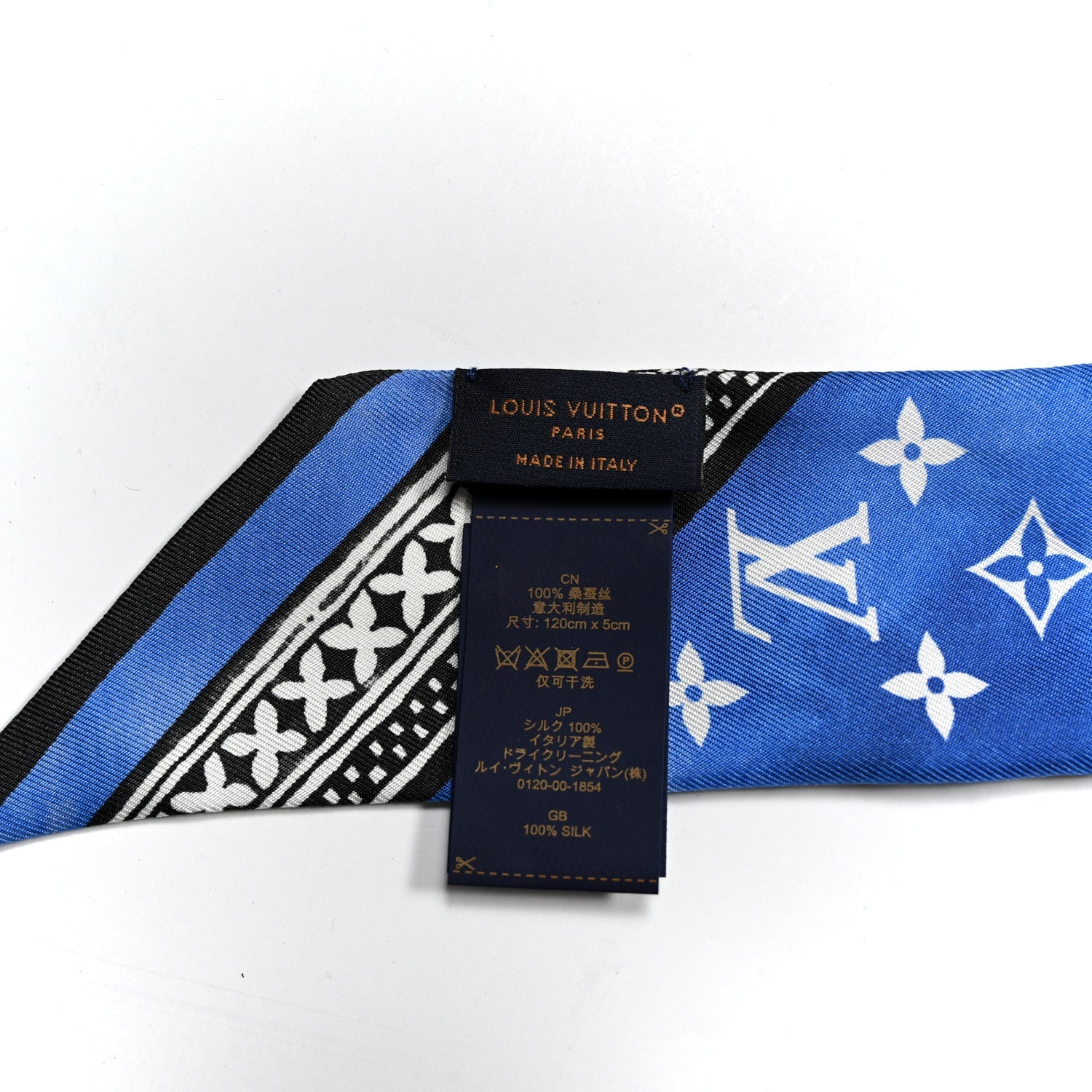 Silk Monogram Flower Tile BB Bandeau Blue