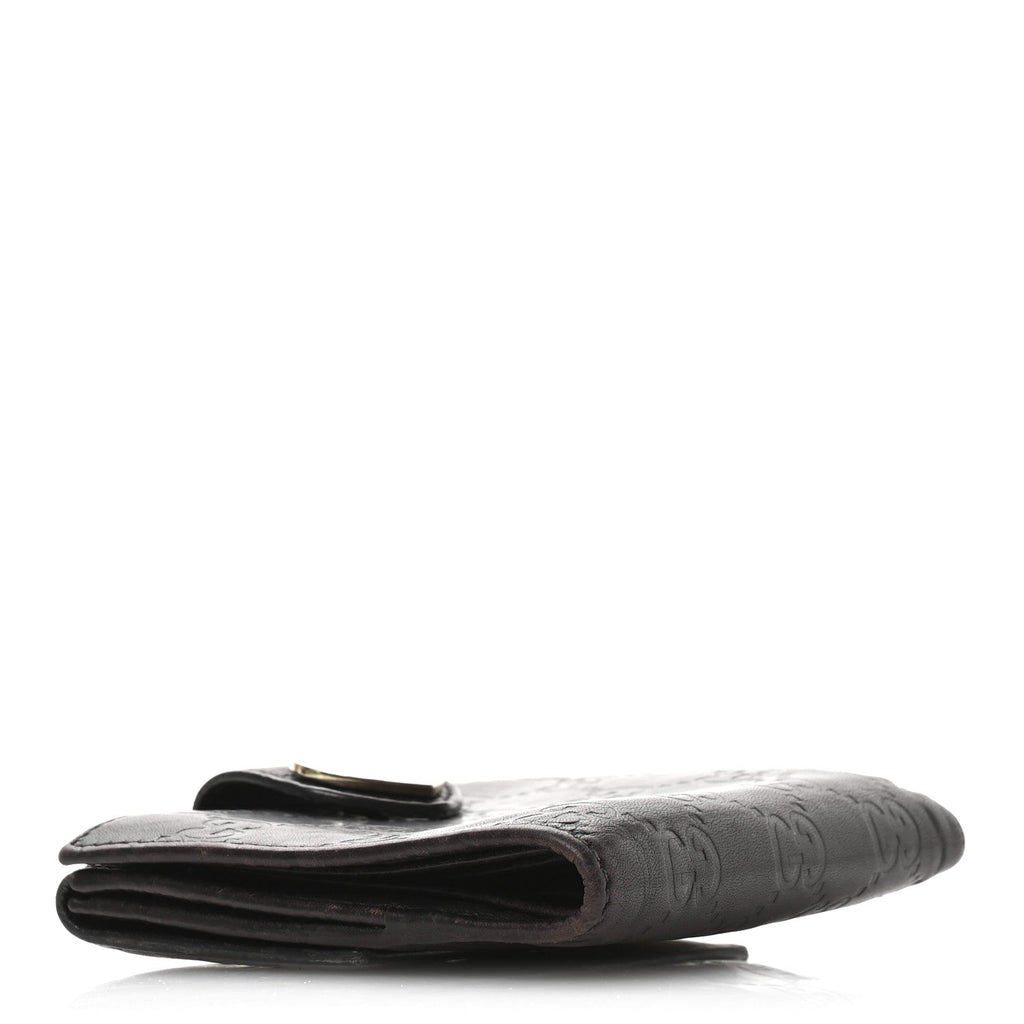 Guccisima Heart French Flap Wallet Brown