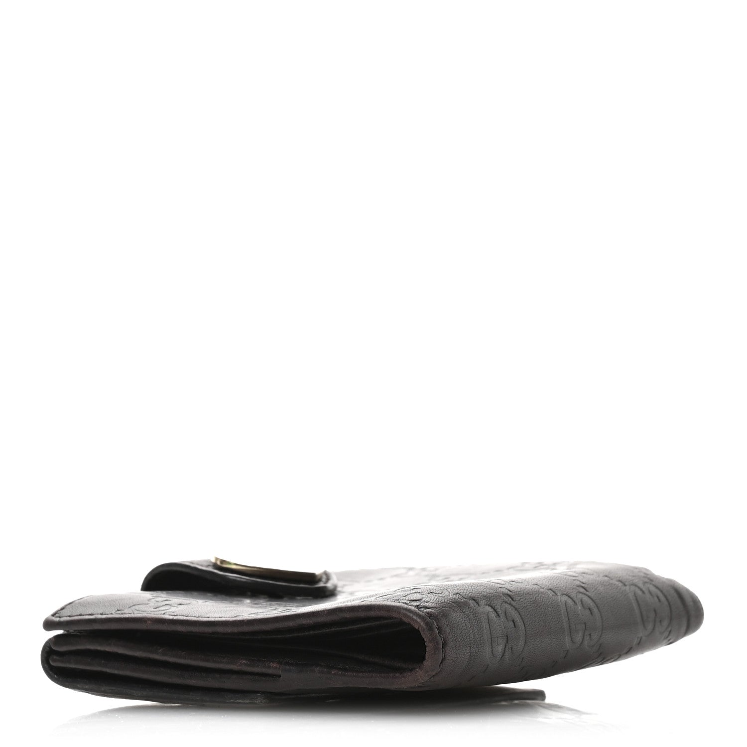 Guccisima Heart French Flap Wallet Brown