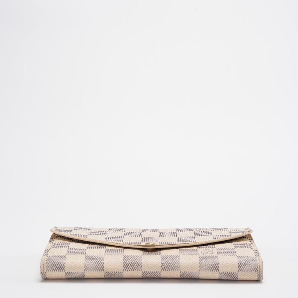 Louis Vuitton Sarah Damier Azur Canvas Wallet Beige