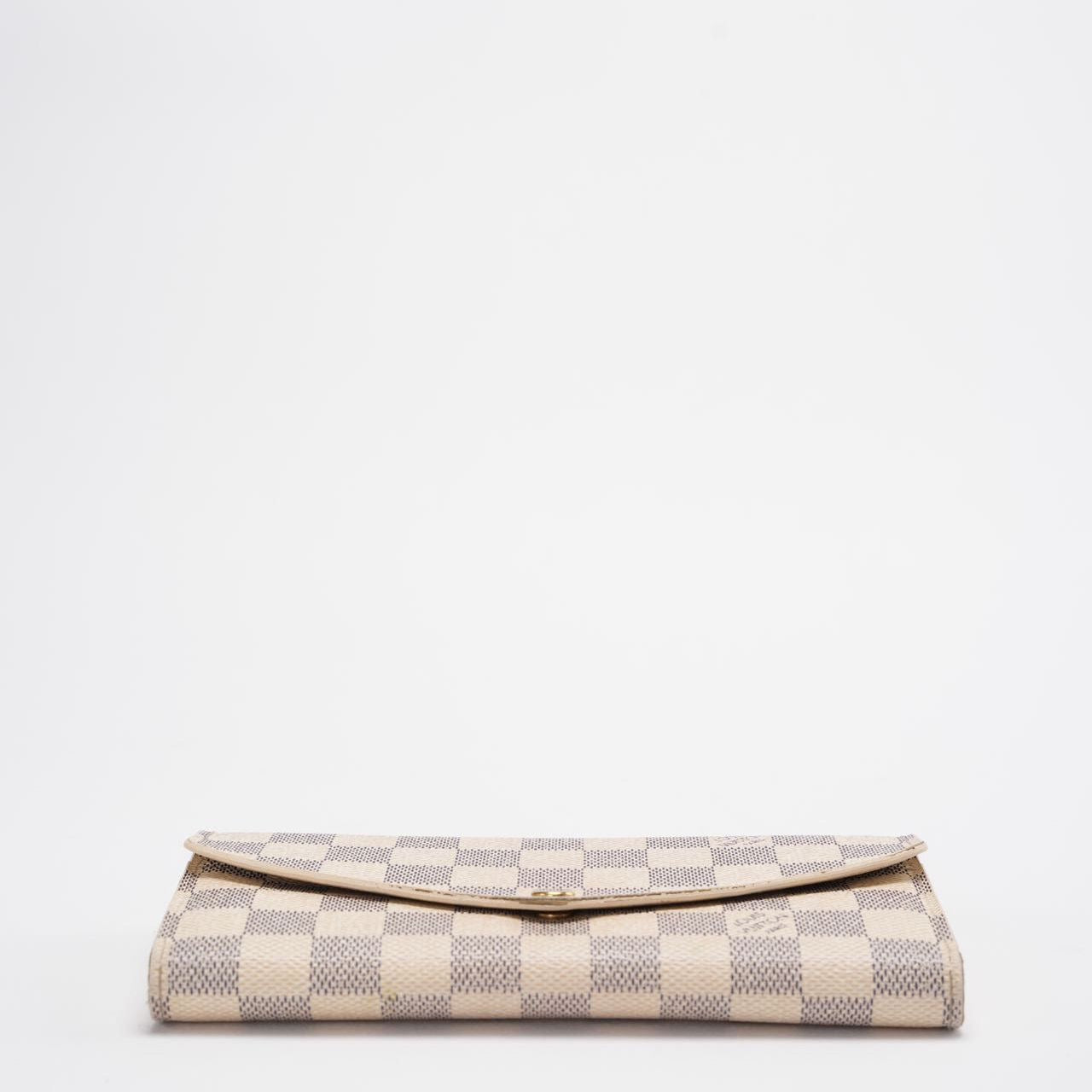 Louis Vuitton Sarah Damier Azur Canvas Wallet Beige