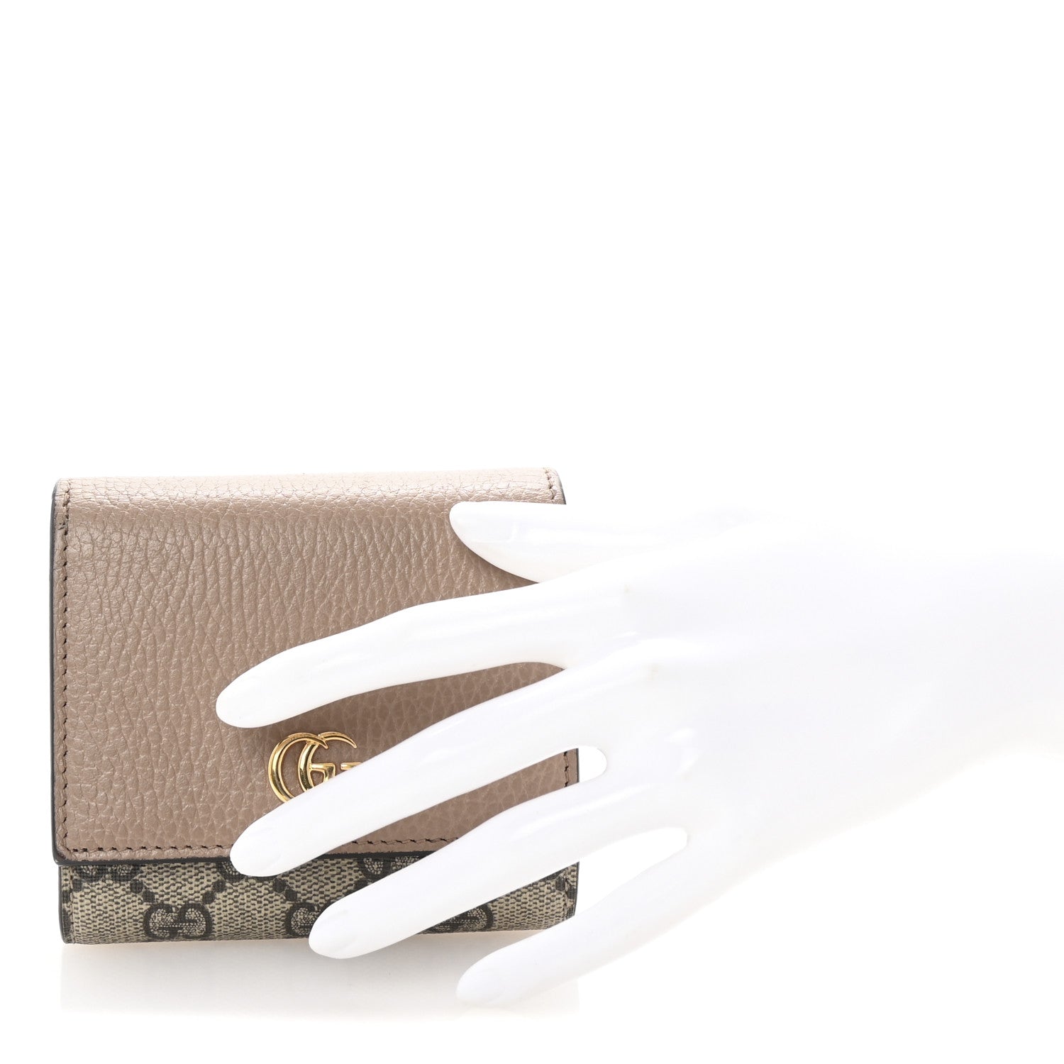 Dollar Calfskin GG Supreme Monogram Medium GG Marmont  Case Porcelain Rose Beige Ebony