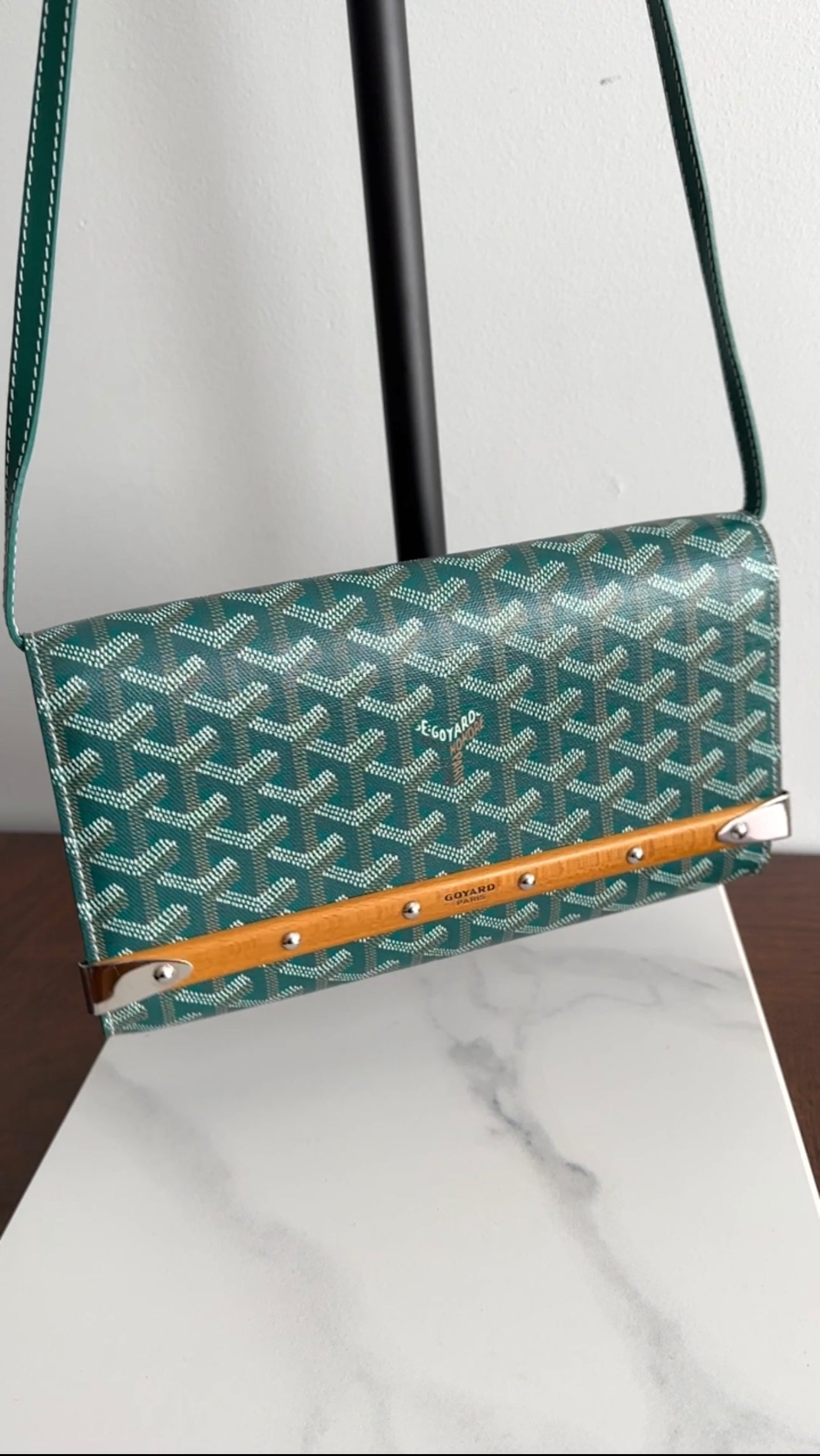 Goyard Monte Carlo PM Clutch Green Crossbody Bag
