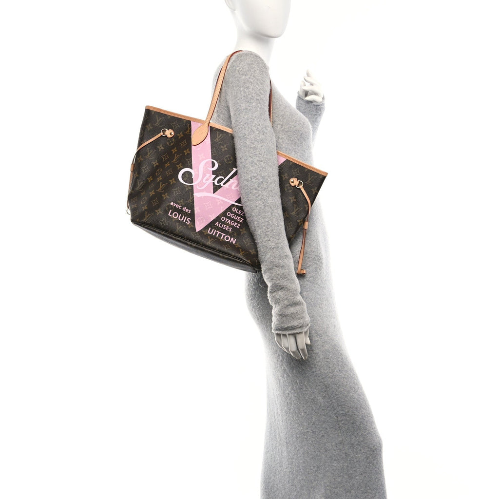 Monogram Sydney V Neverfull MM Rose Ballerine