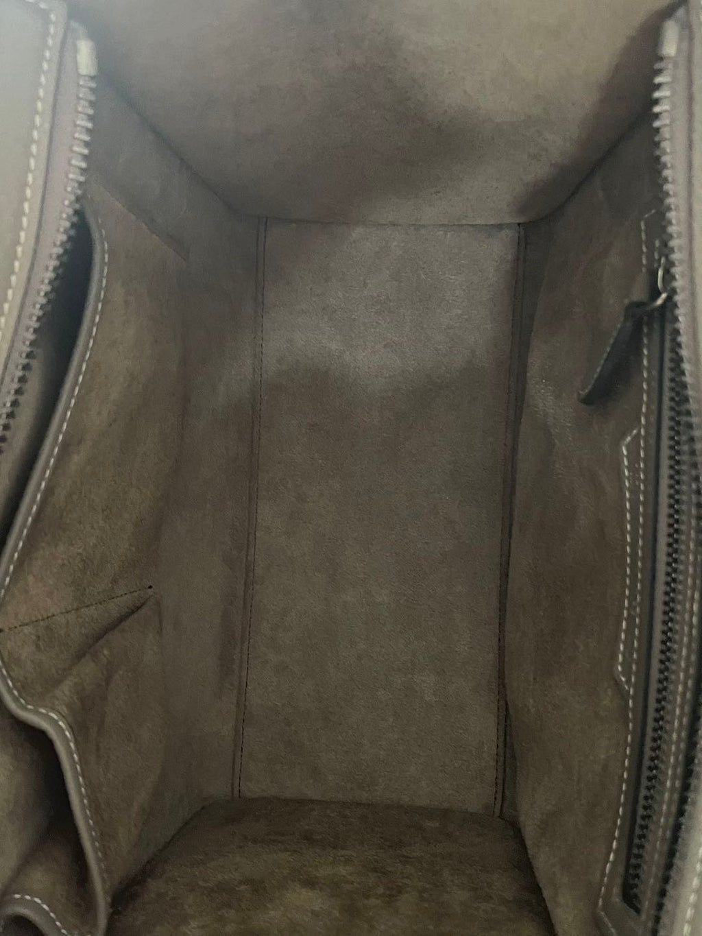 CELINE Micro Luggage Leather Handbag in Grey
