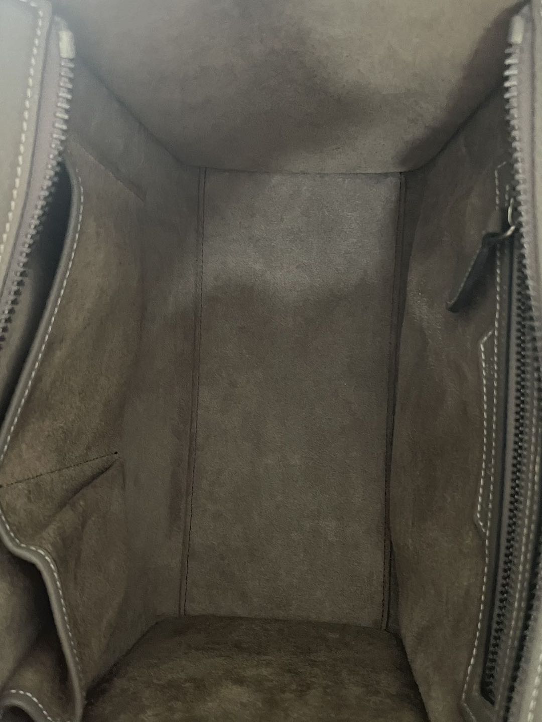 CELINE Micro Luggage Leather Handbag in Grey