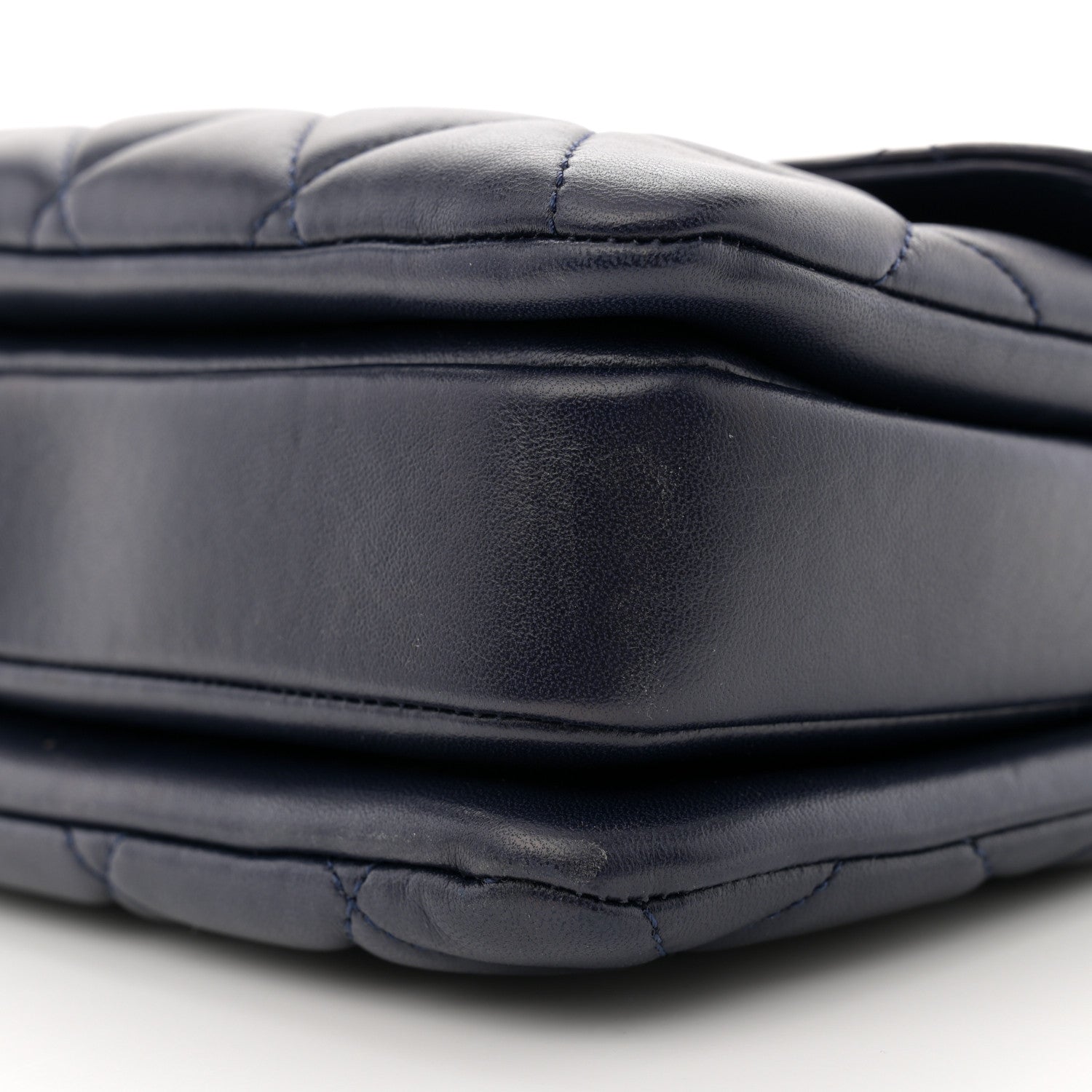 Lambskin Quilted Small Trendy CC Flap Dual Handle Bag Navy