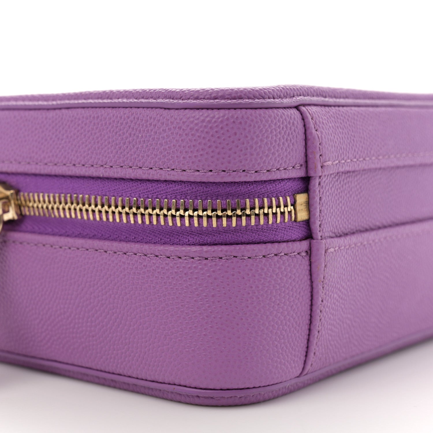 Caviar Quilted Small CC Filigree Vanity Case Purple