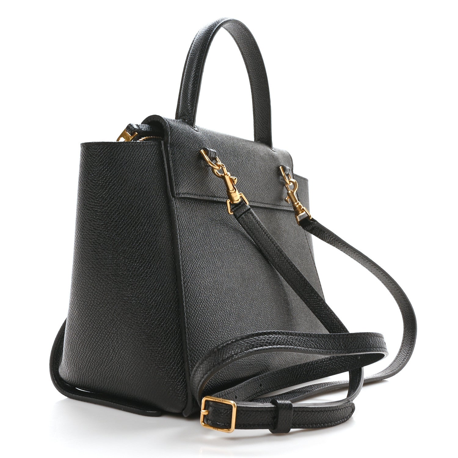 Grained Calfskin Nano Belt Bag Black