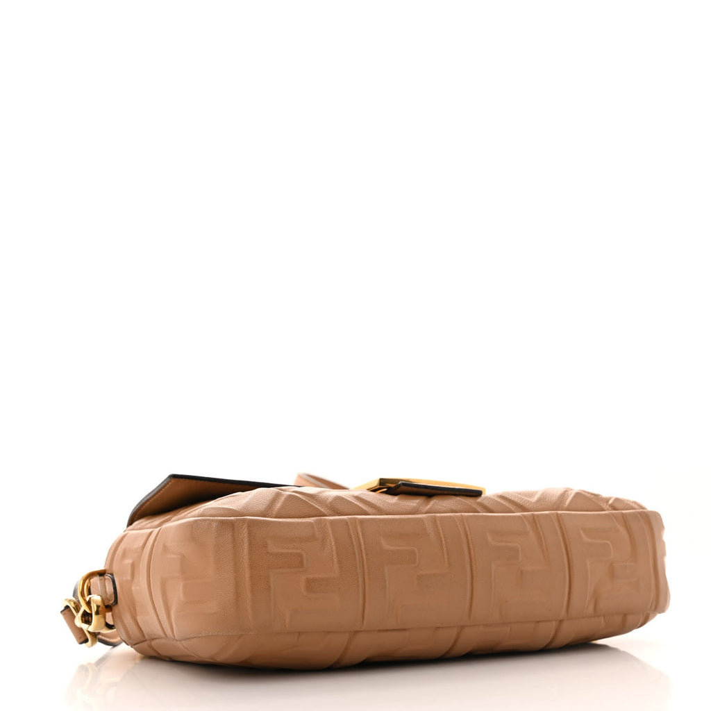 Nappa FF 1974 Embossed Baguette Miele Scuro