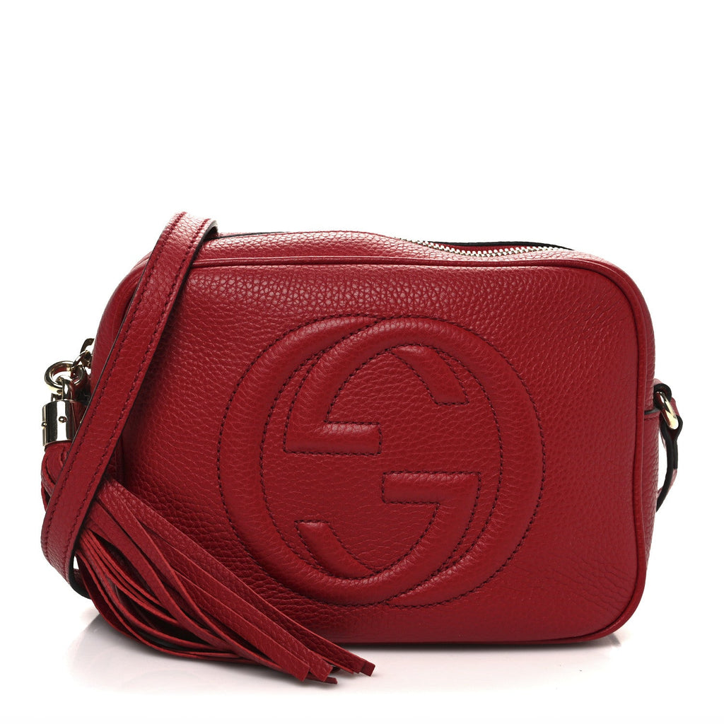 Pebbled Calfskin Small Soho Disco Bag Tabasco Red