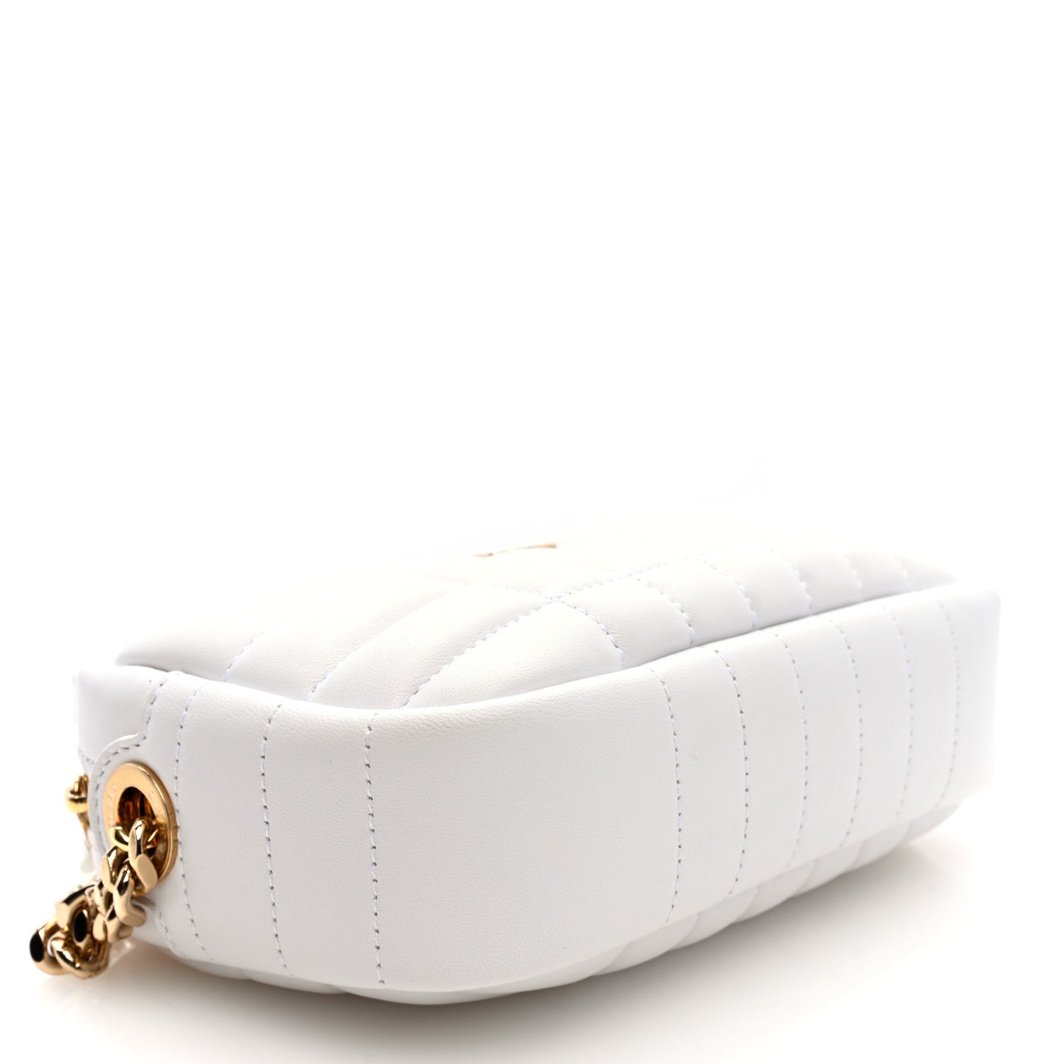 Lambskin Quilted Mini Lola Camera Bag White