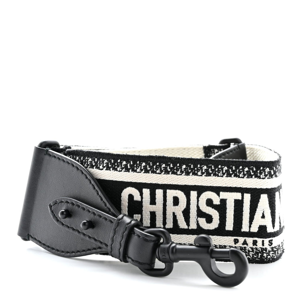 Canvas Embroidered Shoulder Strap Black Ultramatte