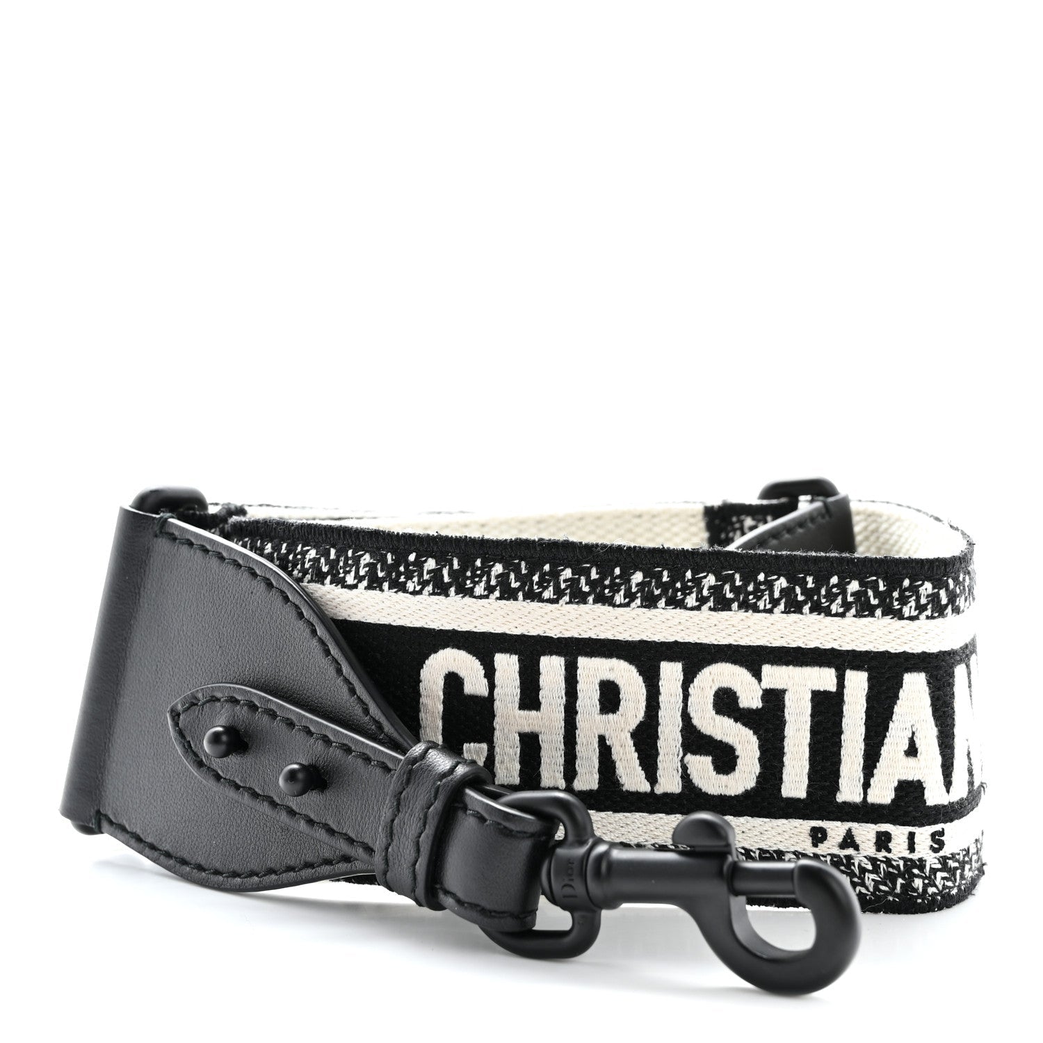 Canvas Embroidered Shoulder Strap Black Ultramatte
