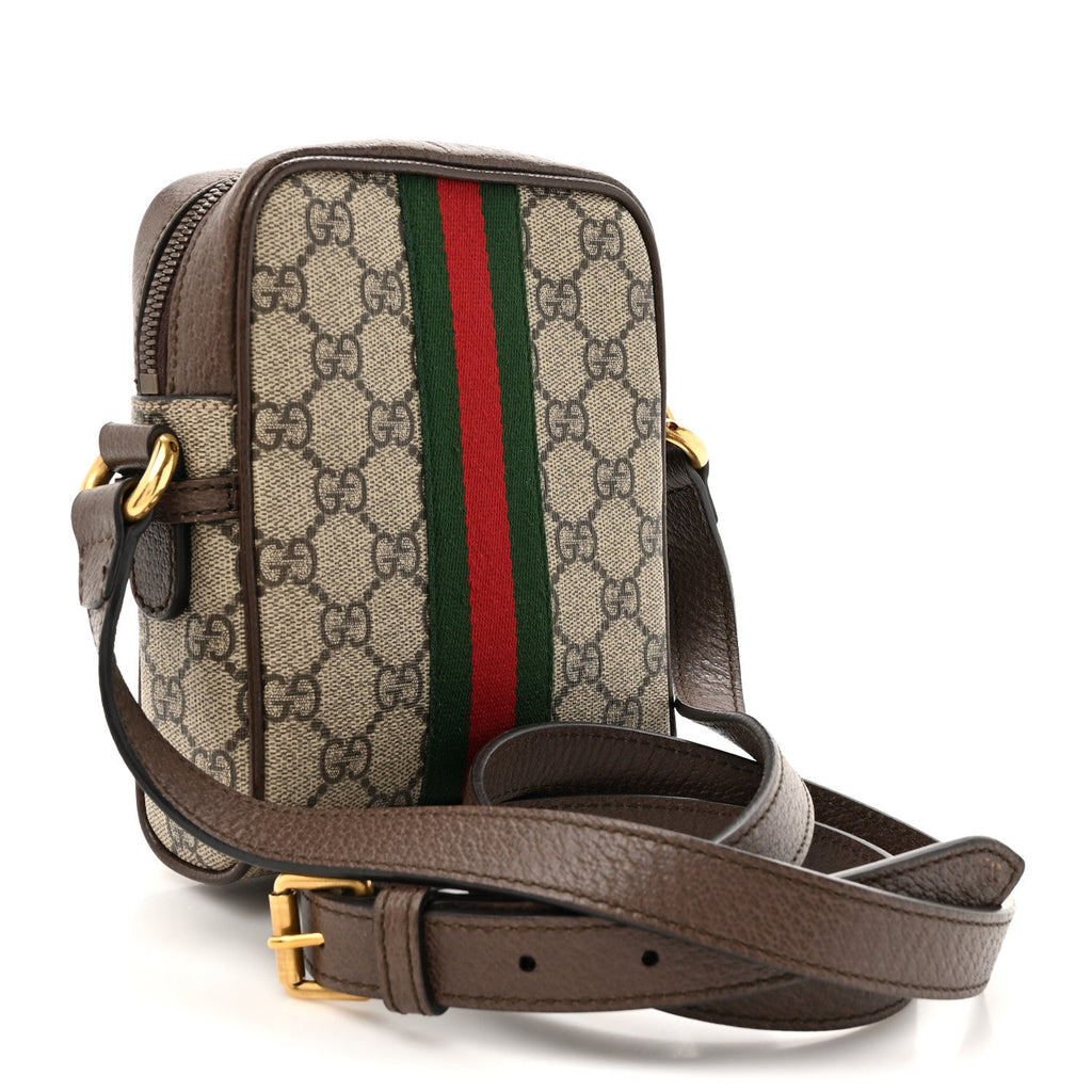 GG Supreme Monogram Web Mini Ophidia Messenger Brown