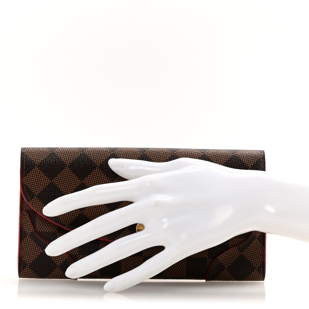 Damier Ebene Caissa Wallet Cherry