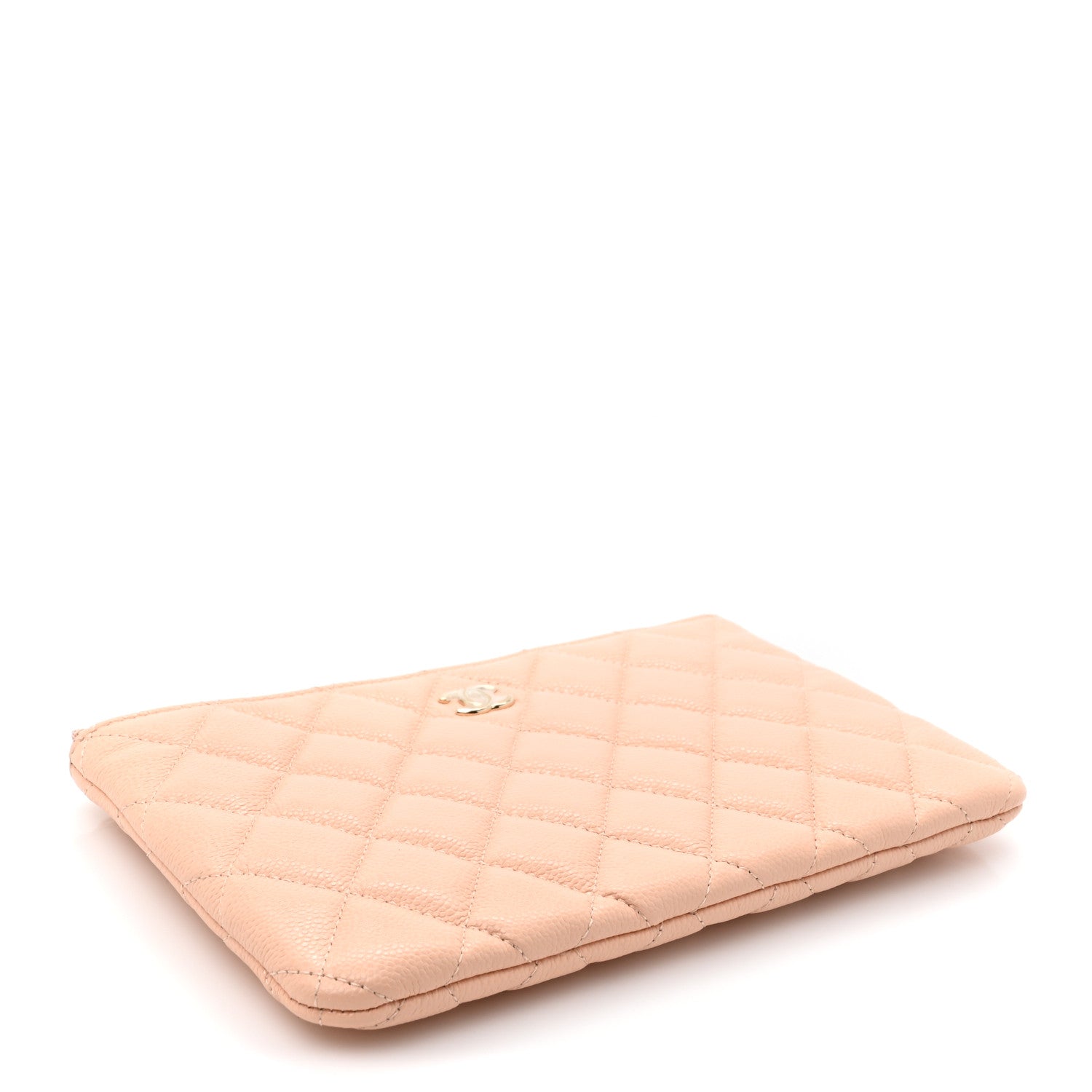 Caviar Quilted Cosmetic Case Beige
