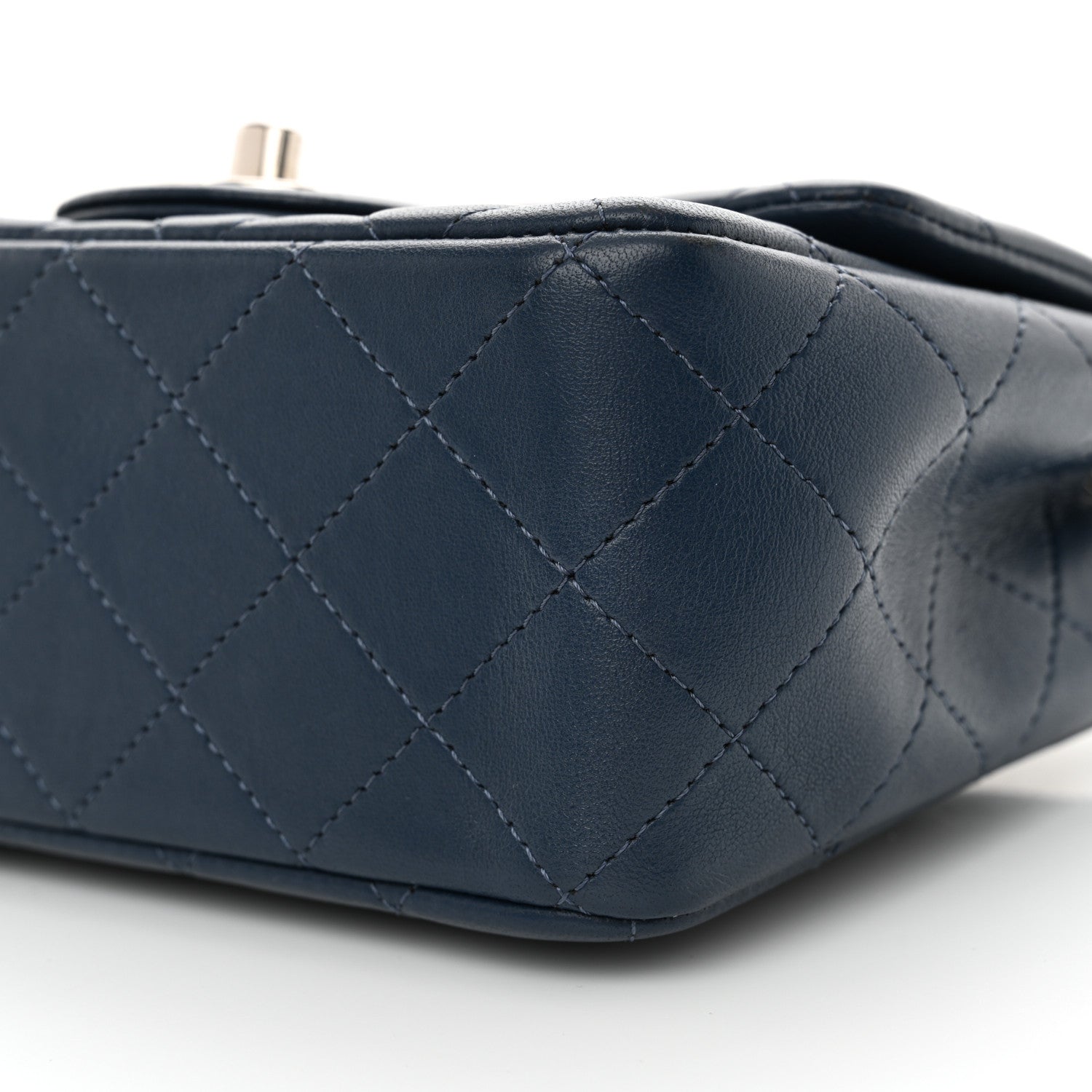 Lambskin Quilted Mini Square Flap Navy