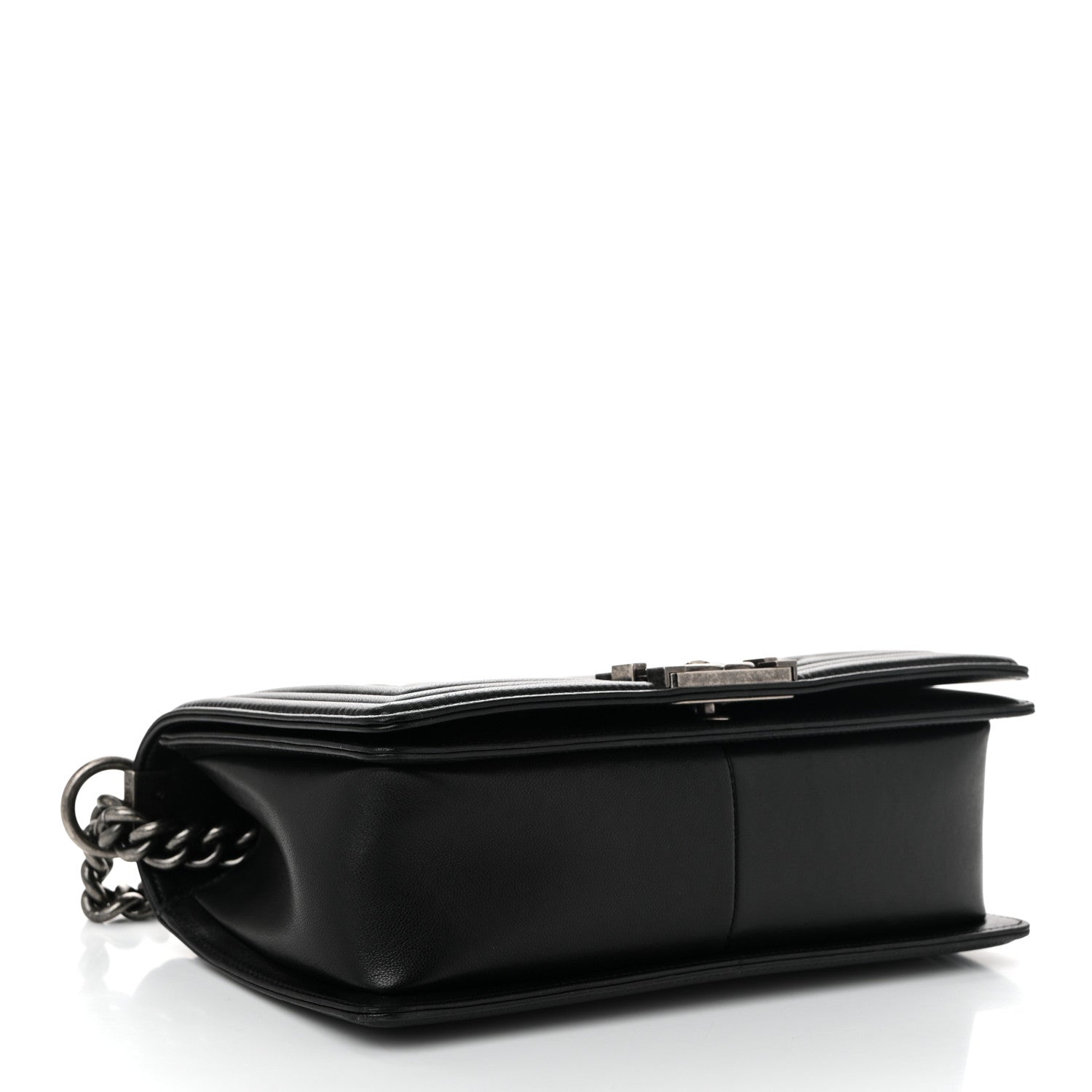 Lambskin Quilted Medium Boy Flap Black