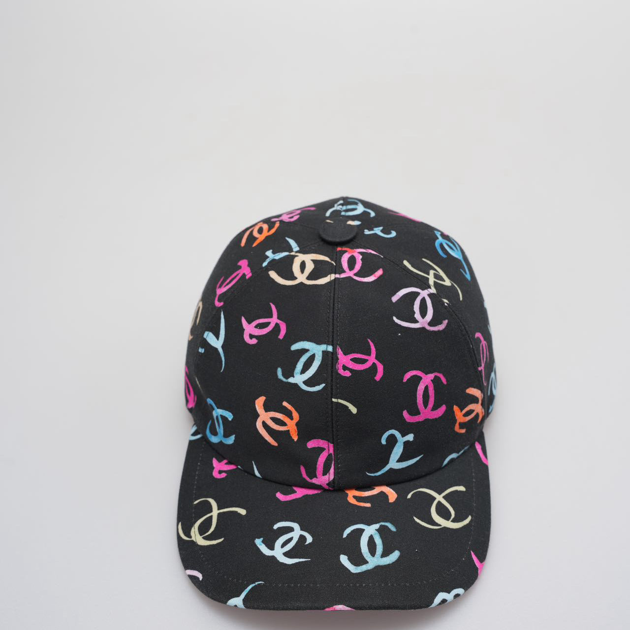 Chanel Black Hat with multicolor CC Logos from the latest 24S collection