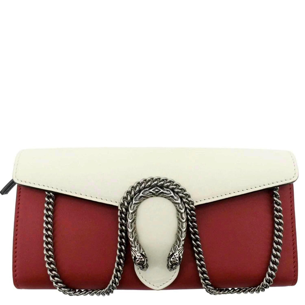 GUCCI Dionysus Leather Chain Clutch Red