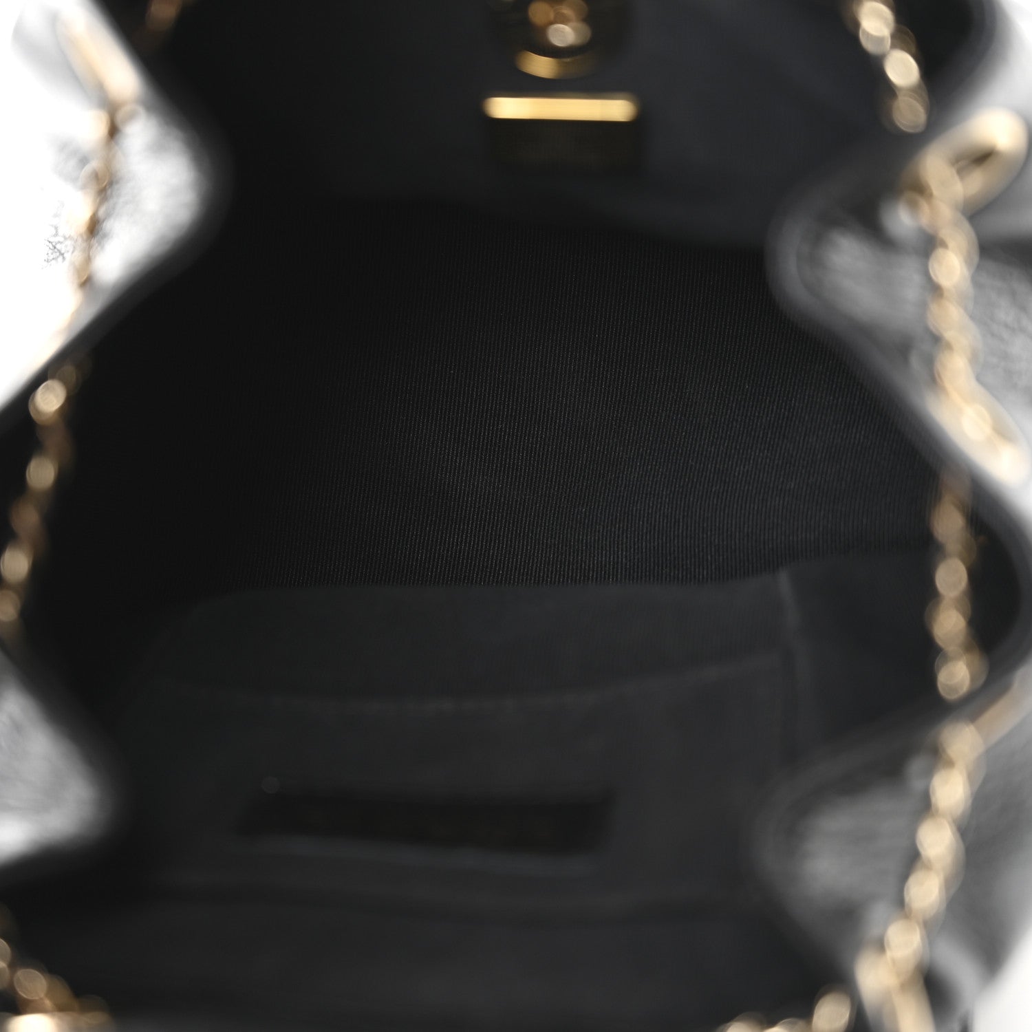 Glazed Aged Calfskin Quilted Small Duma Drawstring Backpack Black