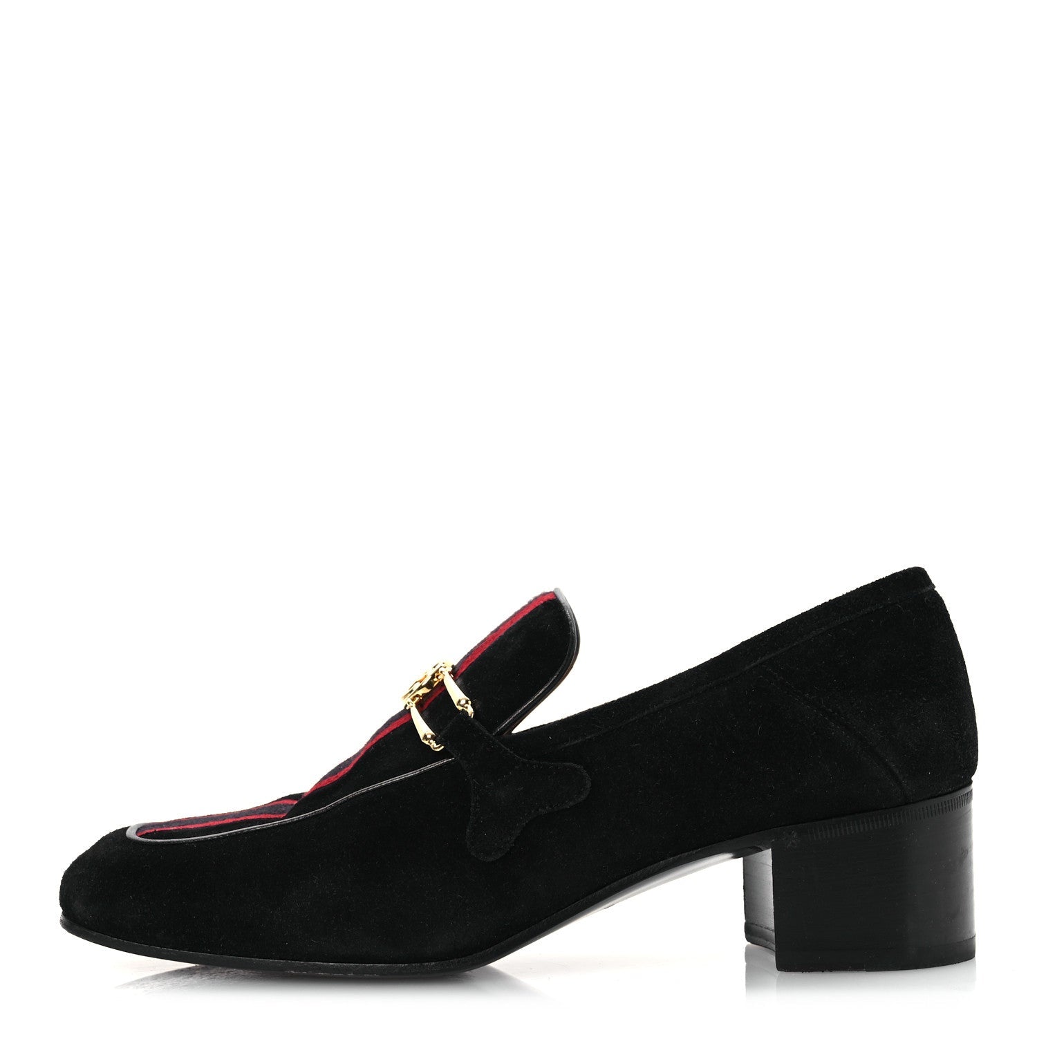 Suede Web Womens Loafers 38.5 Black