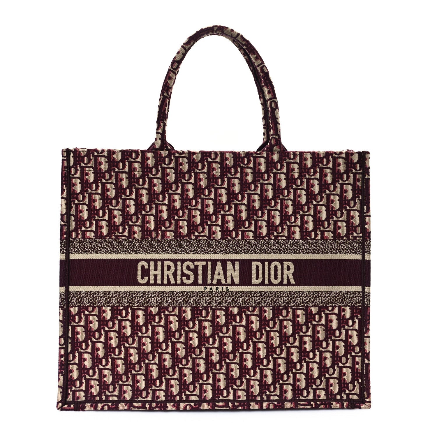 Oblique Large Book Tote Burgundy Multicolor