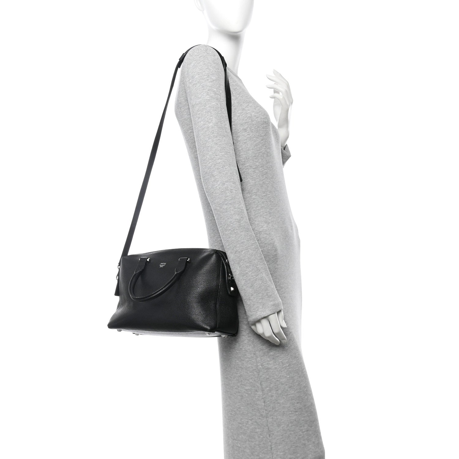 Grained Calfskin Medium Ella Boston Black