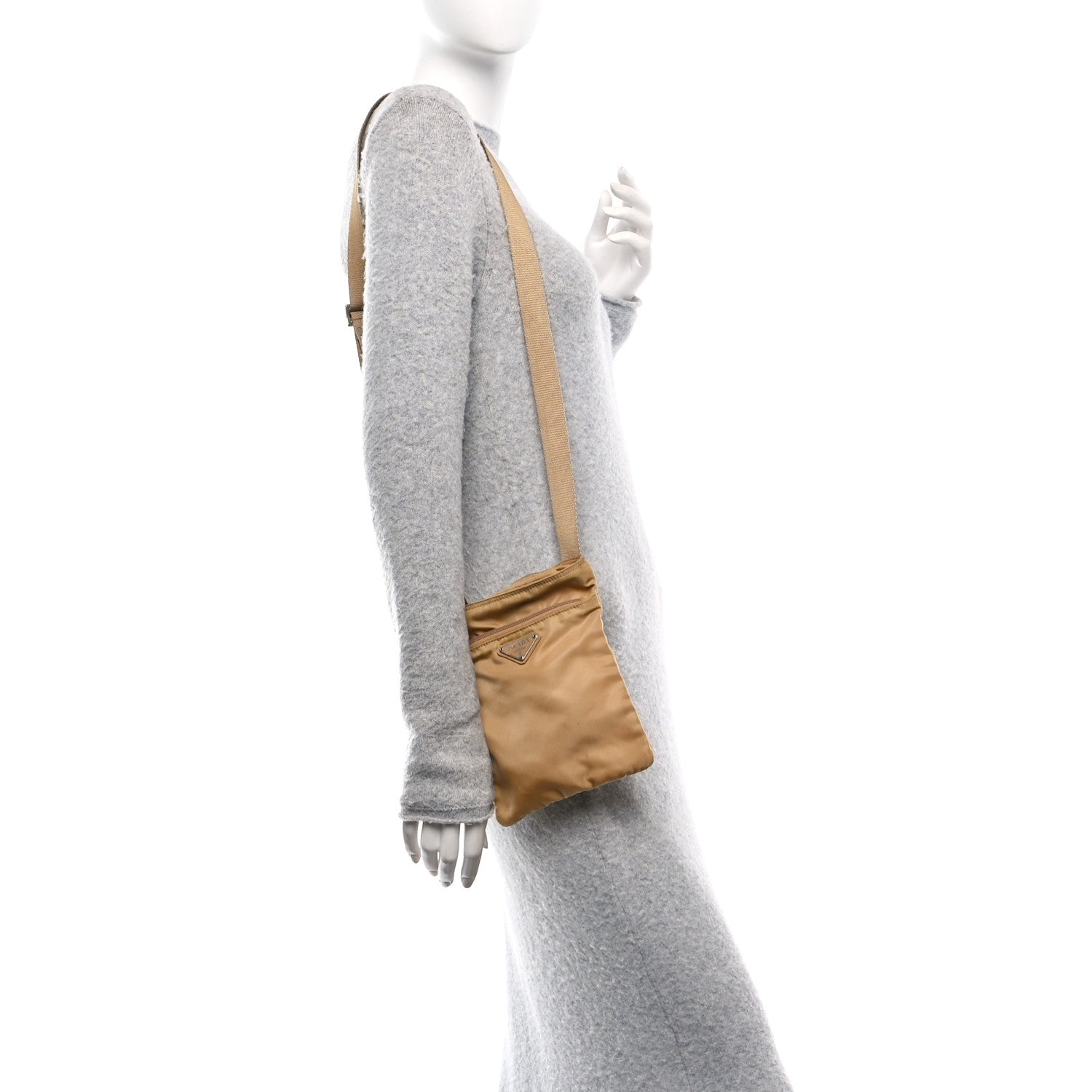 Nylon Vela Flat Messenger Bag Senape