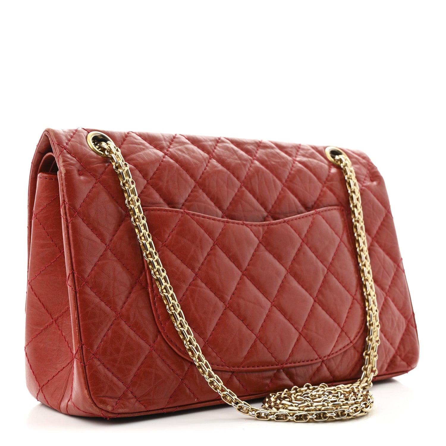 Aged Calfskin Quilted 2.55 Reissue 226 Flap Red