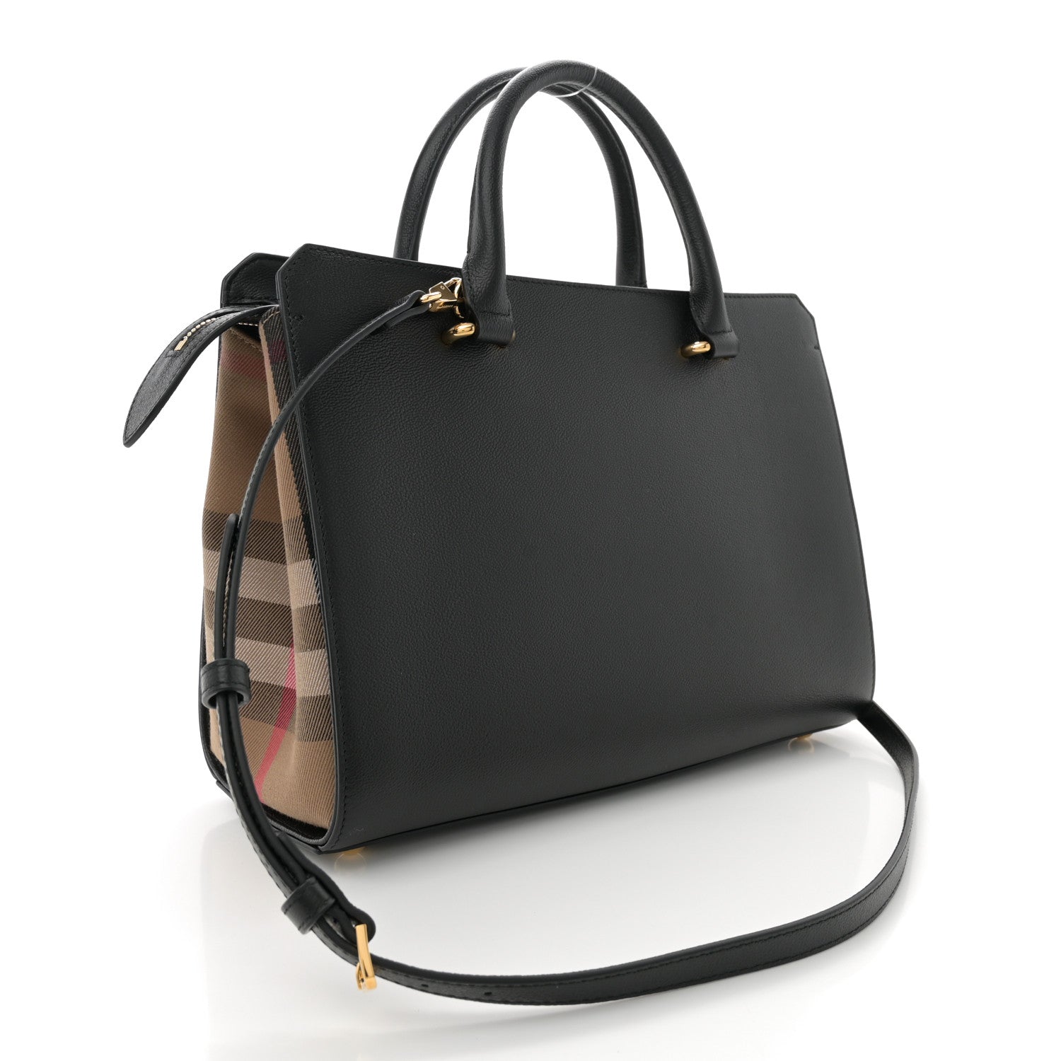 Calfskin Mega Check Small Banwell Tote Black