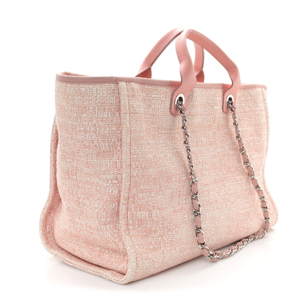 Lurex Boucle Deauville Medium Tote Pink