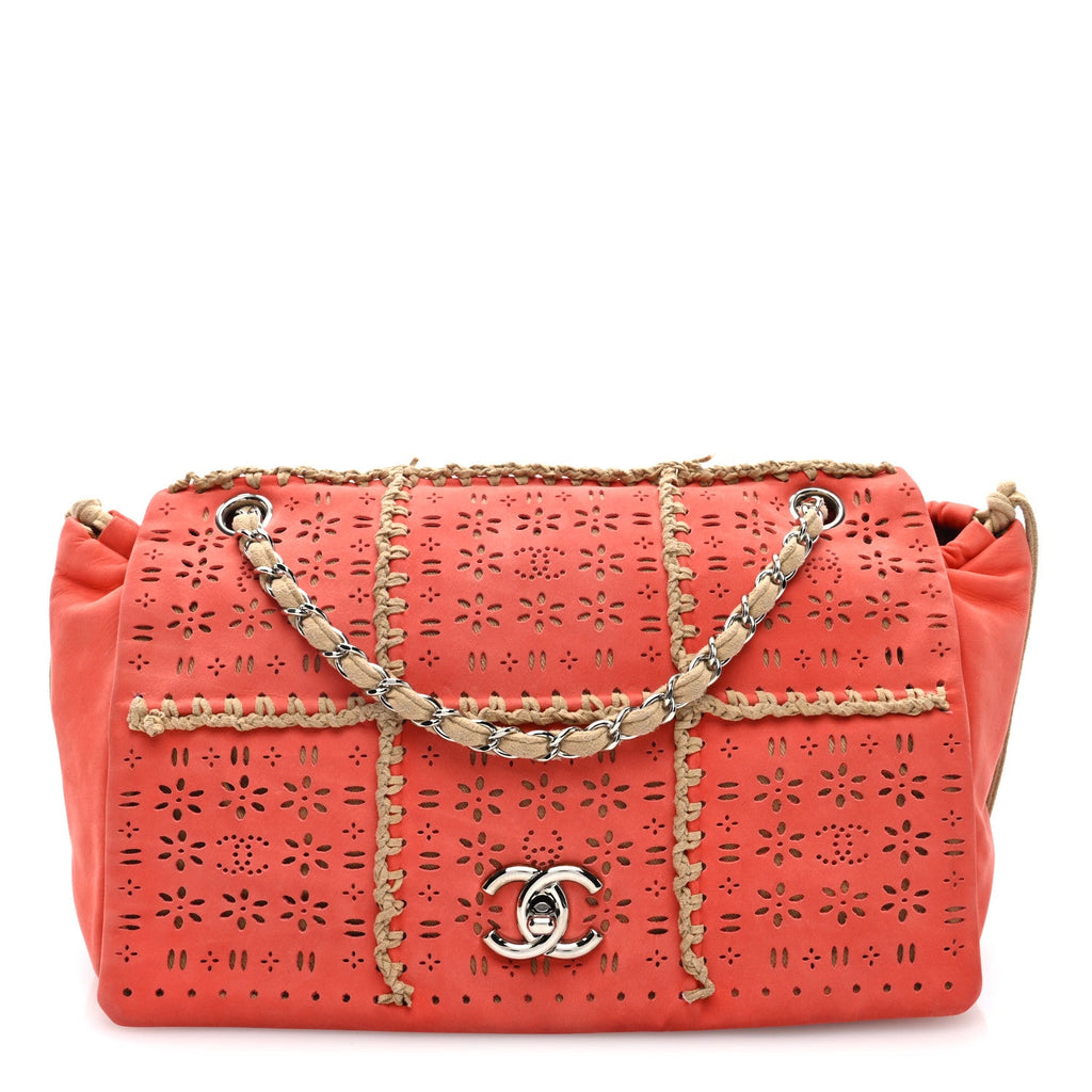 Nubuck Perforated Fringe Flap Orange