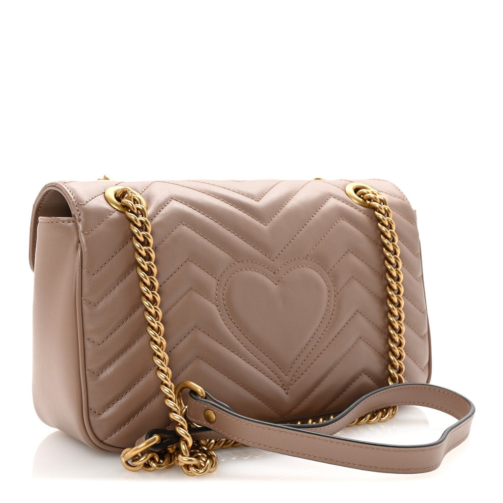 Calfskin Matelasse Small GG Marmont Shoulder Bag Porcelain Rose