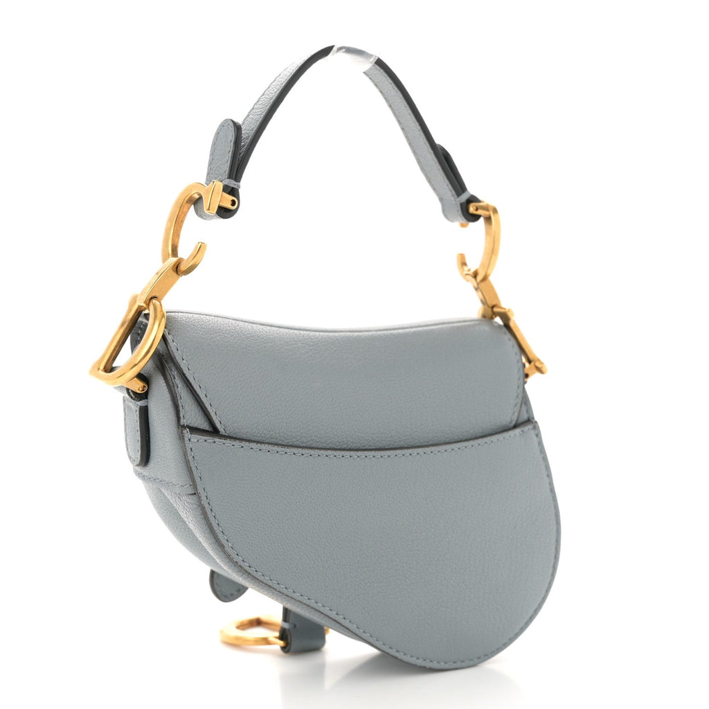 Goatskin Micro Saddle Bag Cloud Blue