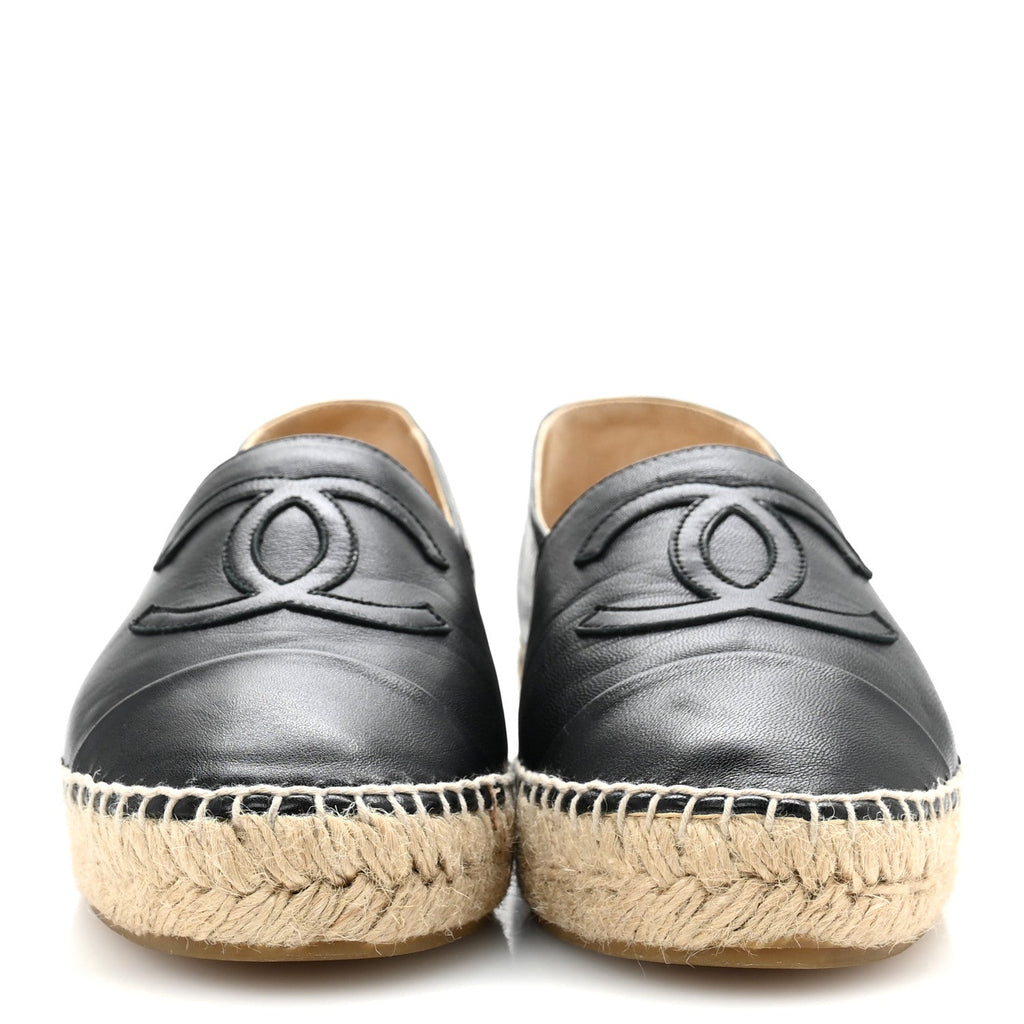 Lambskin CC Espadrilles 36 Black