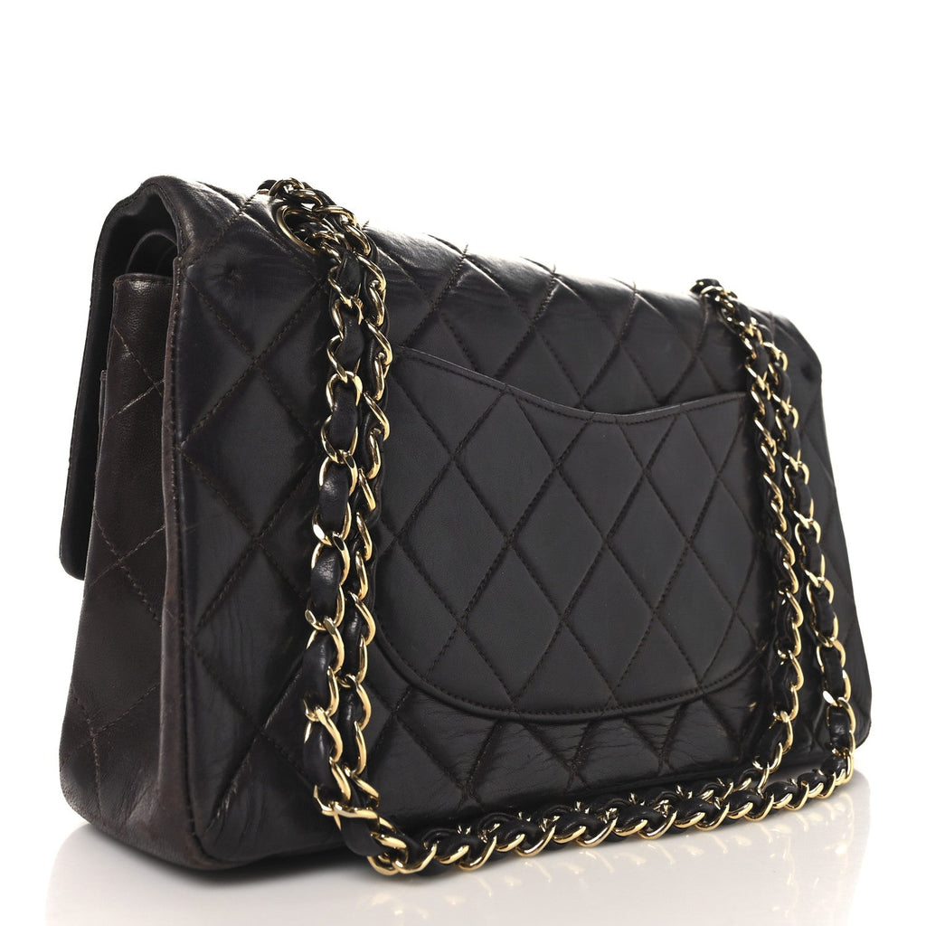 Lambskin Quilted Medium Double Flap Burgundy