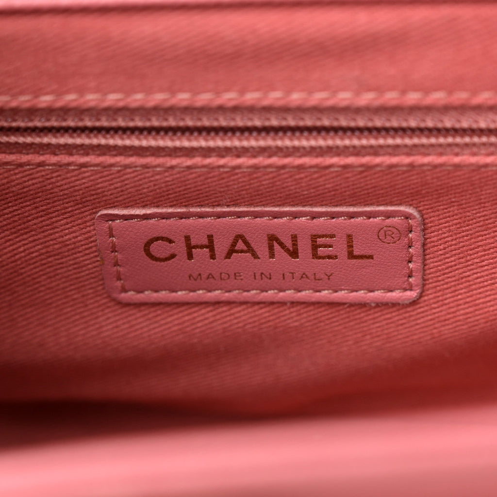 Caviar Quilted Small Business Affinity Flap Dark Pink