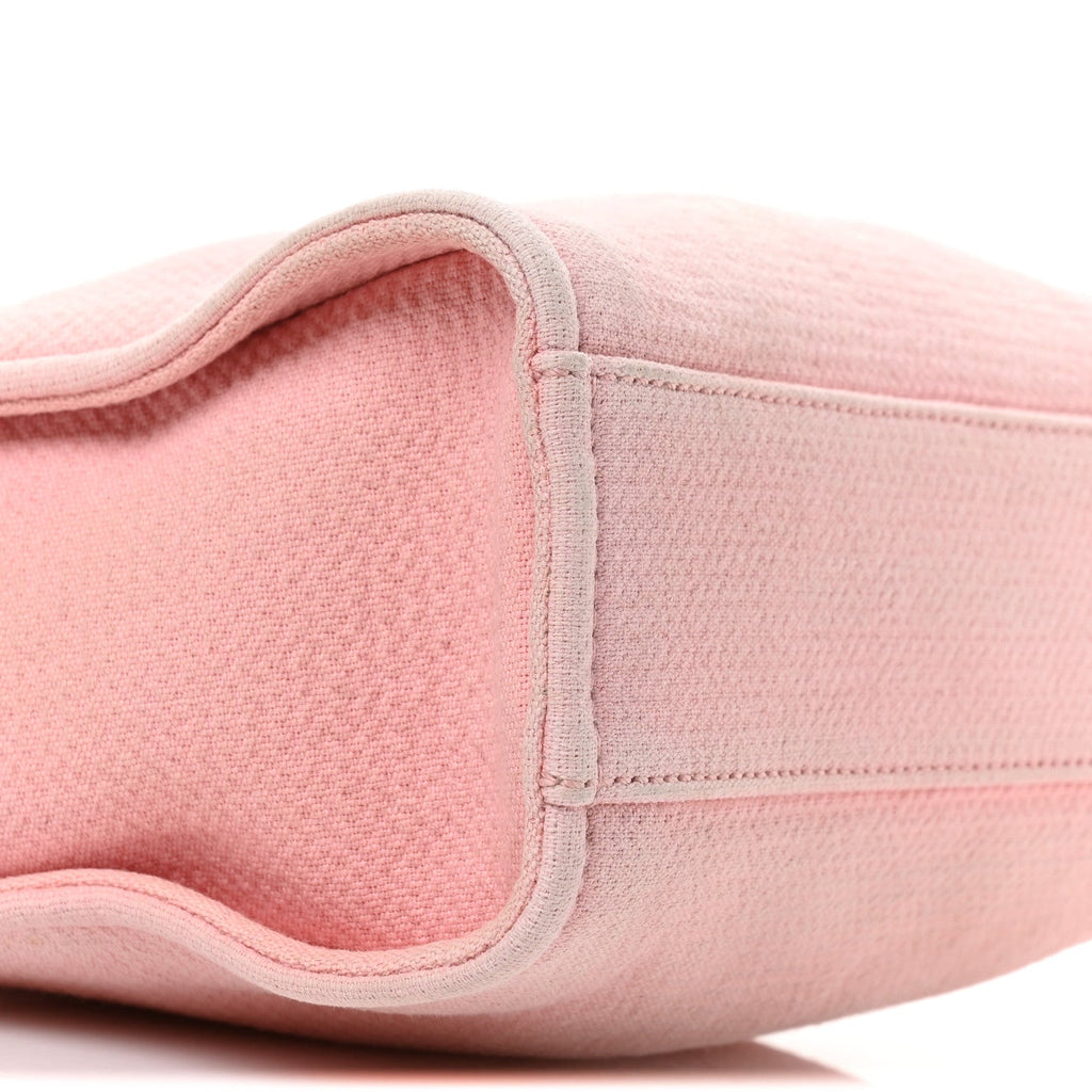 Mixed Fibers Calfskin Mini Deauville Tote Rose Pink