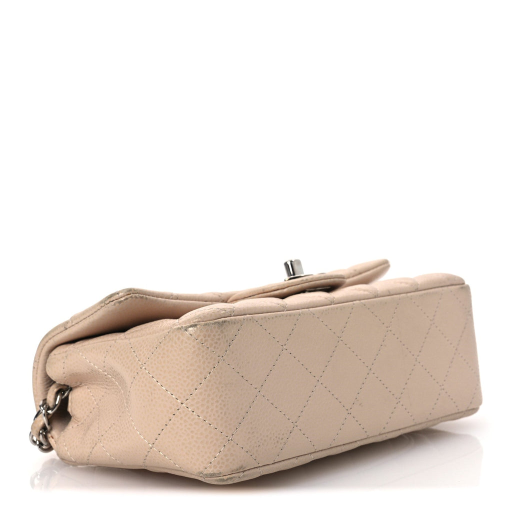 Caviar Quilted Mini Rectangular Flap Light Pink