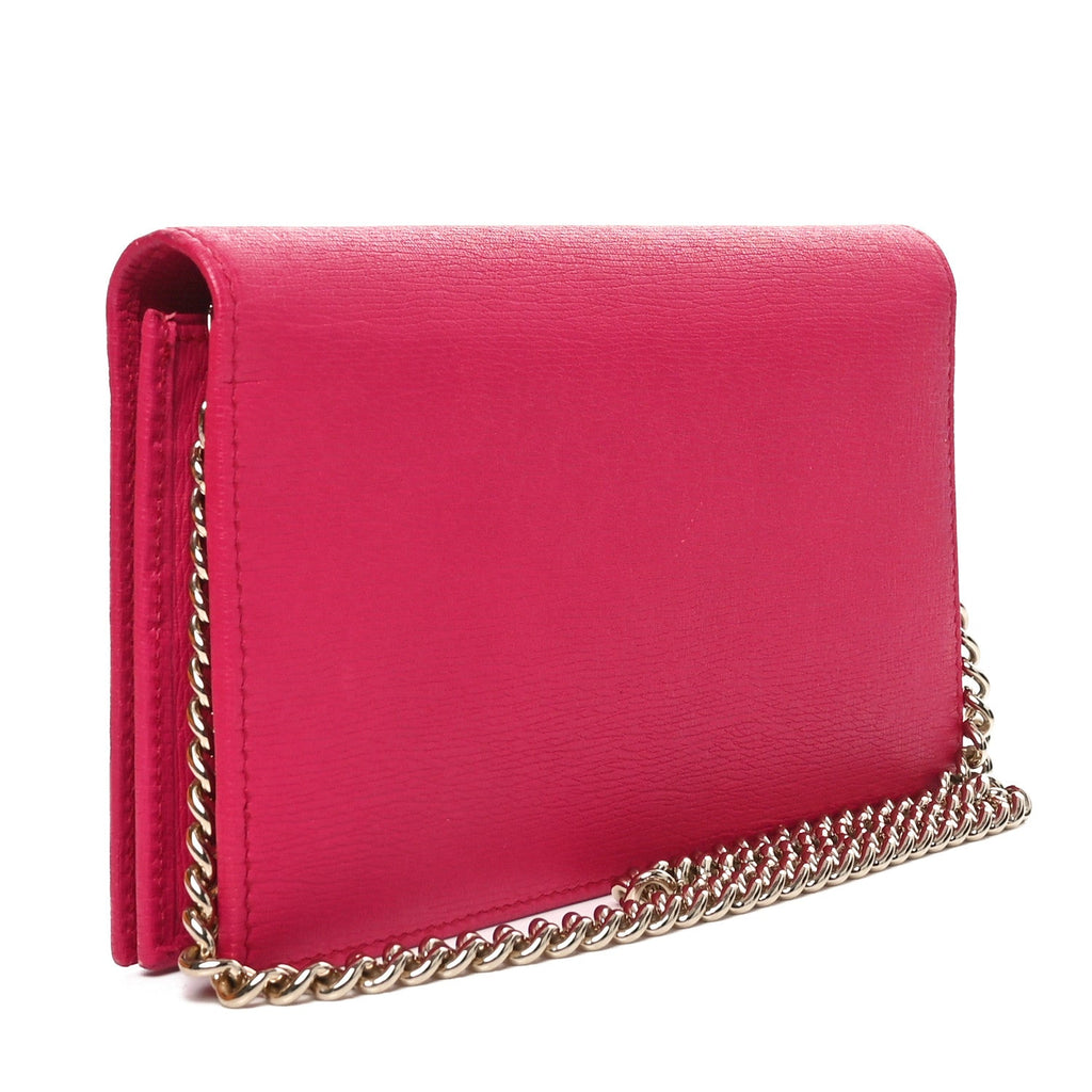Textured Calfskin Medium Betty Chain Wallet Blossom