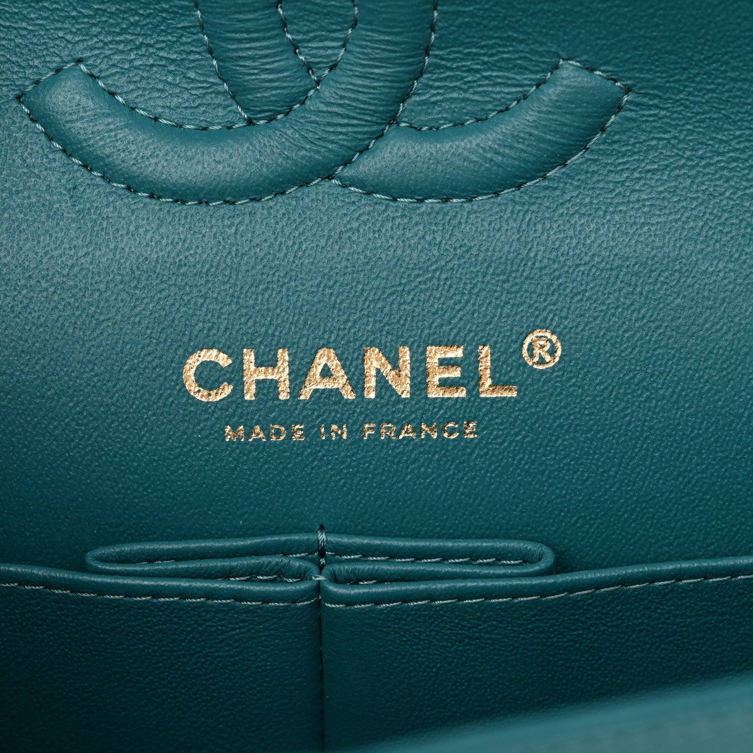 Caviar Quilted Small Double Flap Turquoise