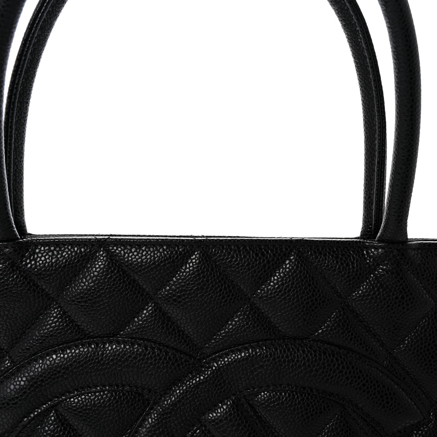 Caviar Quilted Medallion Tote Black