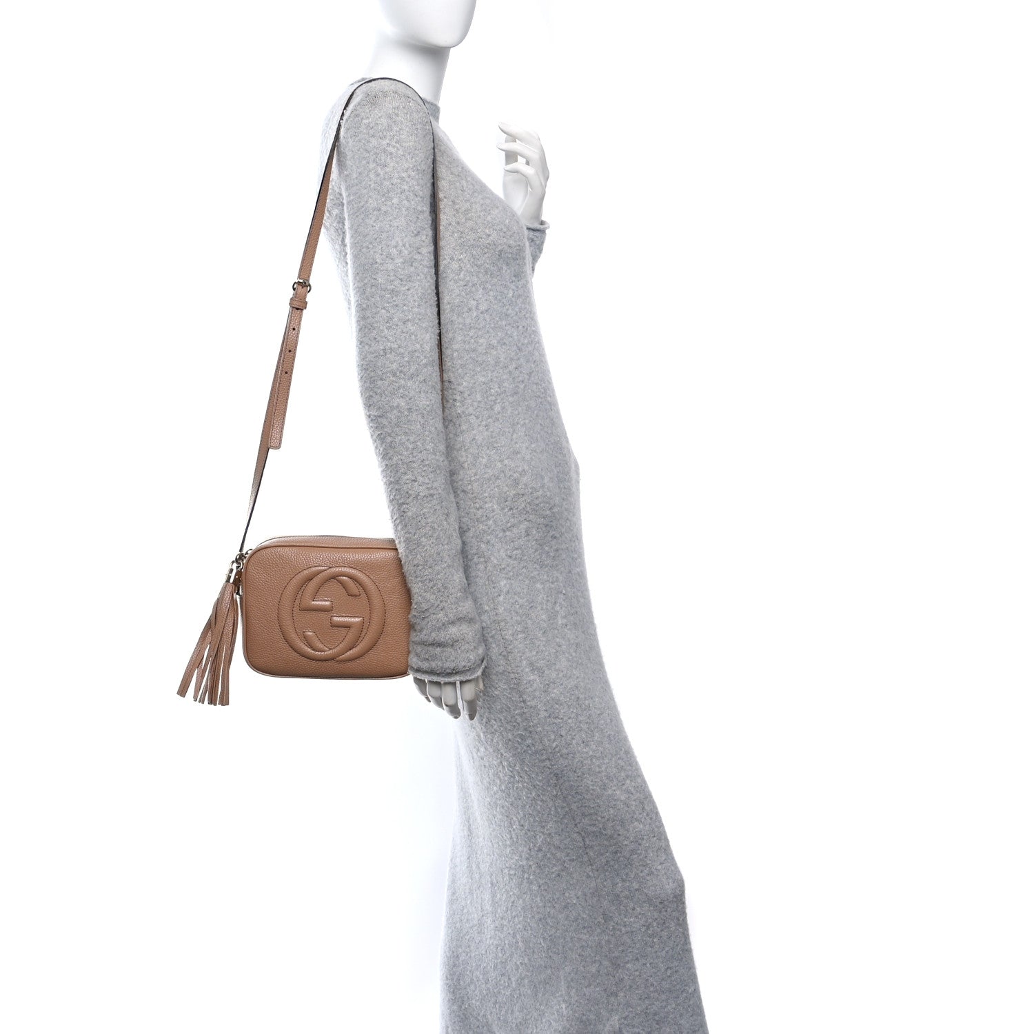 Pebbled Calfskin Small Soho Disco Bag Camelia