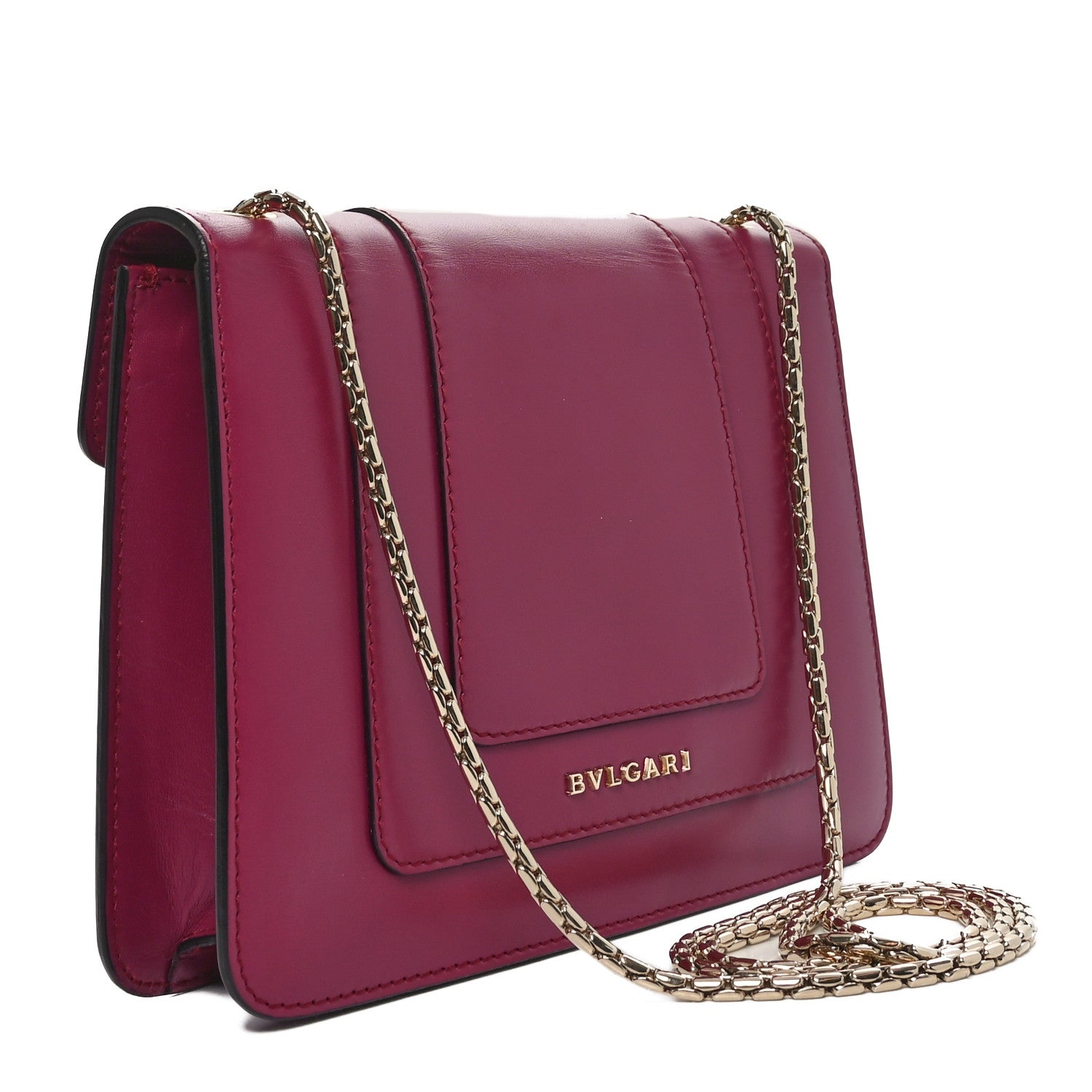 Calfskin Small Serpenti Forever Snake Strap Crossbody Bag Plum