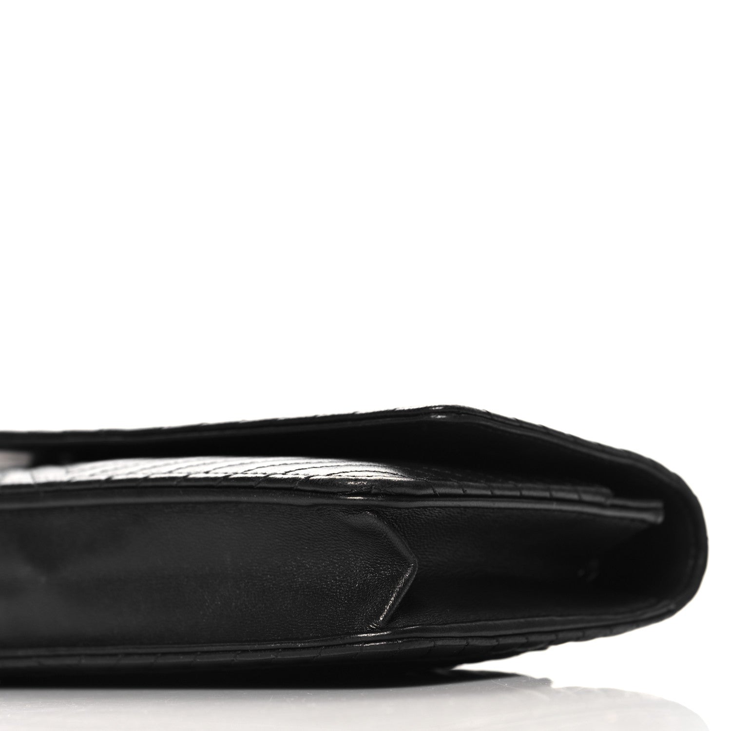 Lambskin Chevron Quilted Wallet On Chain WOC So Black