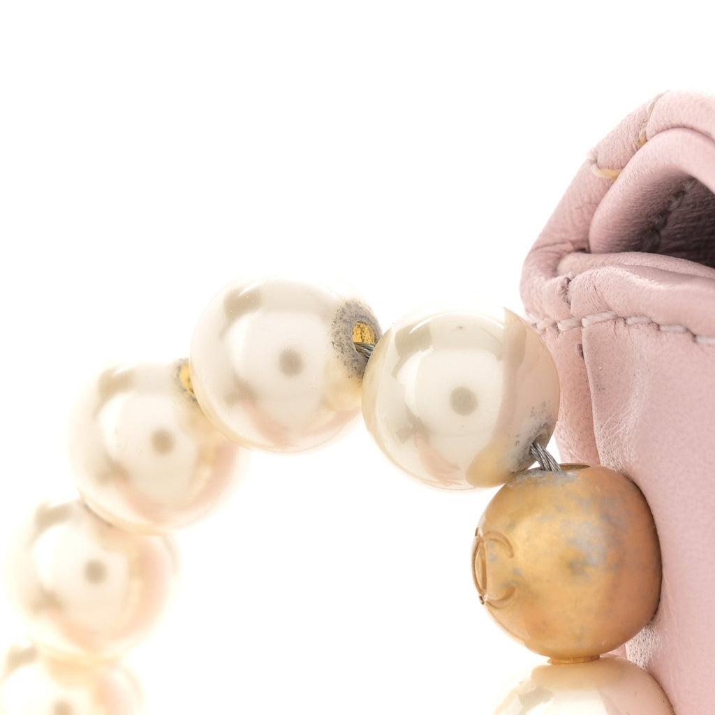 Calfskin Quilted Pearl Small About Pearls Hobo Bag Light Pink