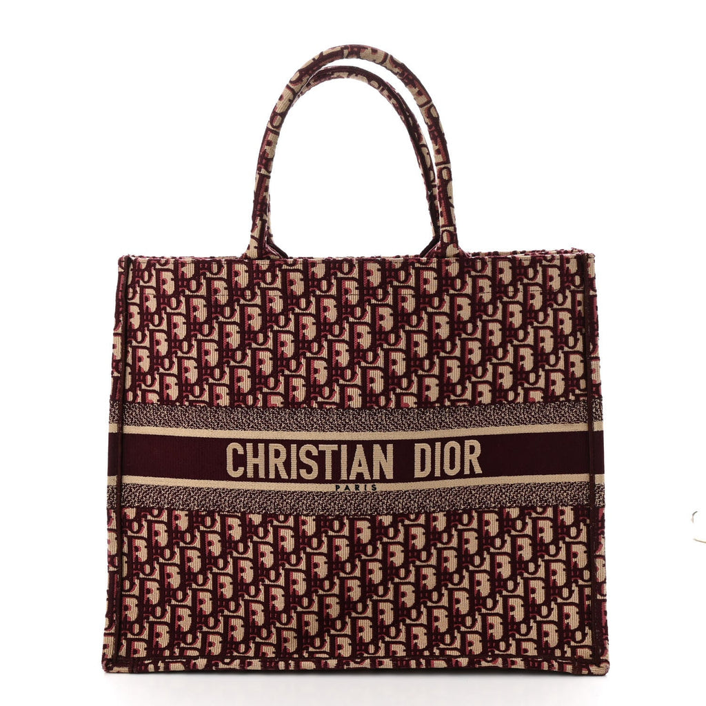 Oblique Large Book Tote Burgundy Multicolor